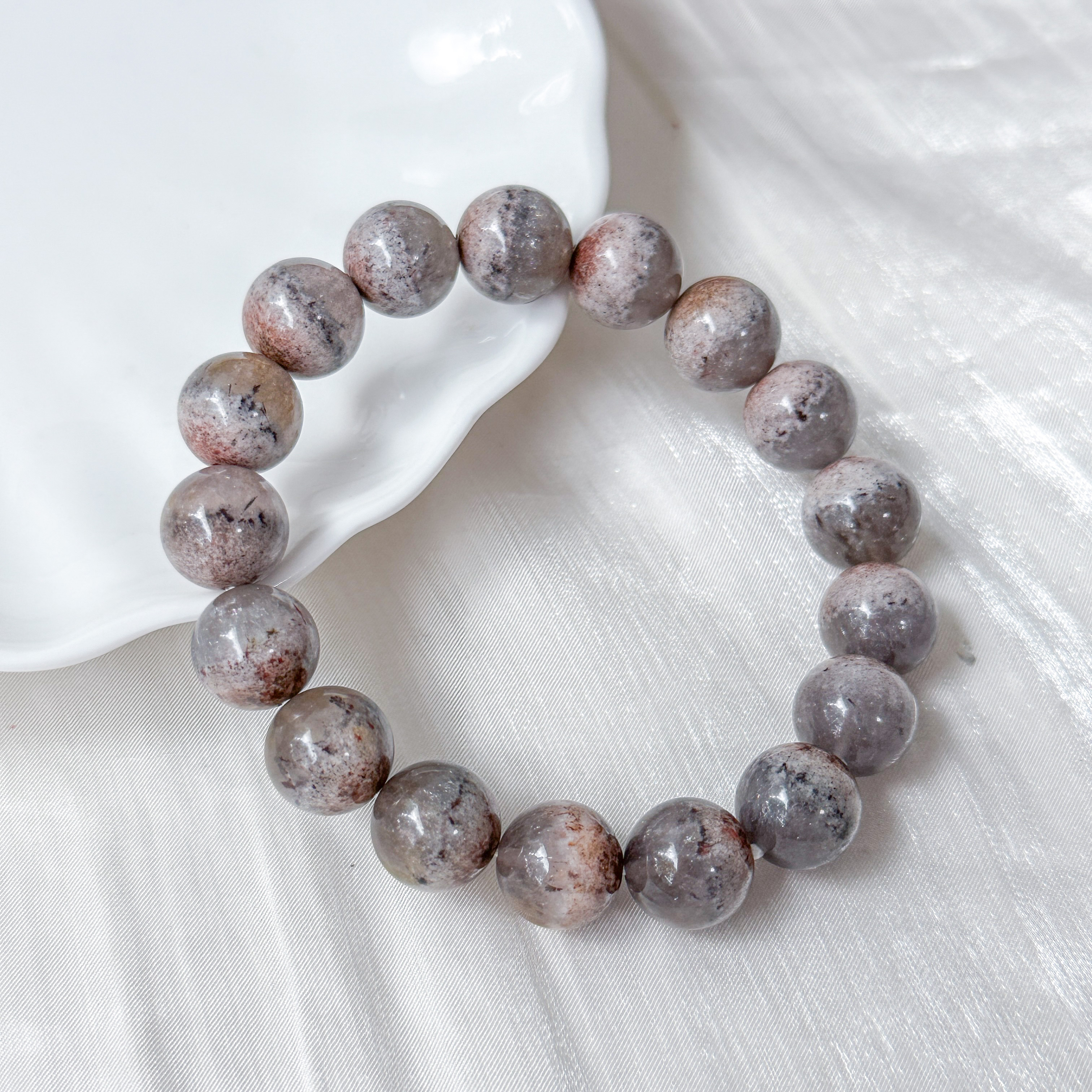White Auralite 12+mm Bracelet