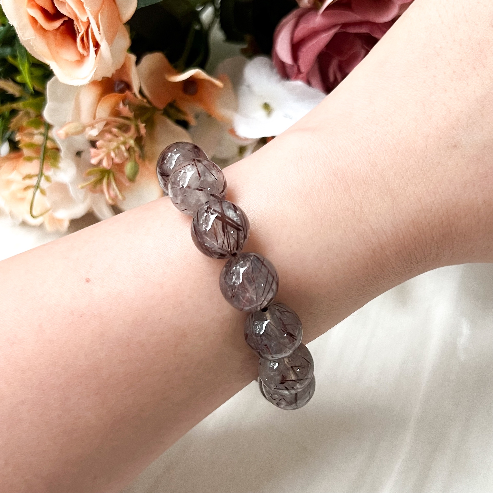 Coffee Rutilated 13-14mm AAA+ Bracelet