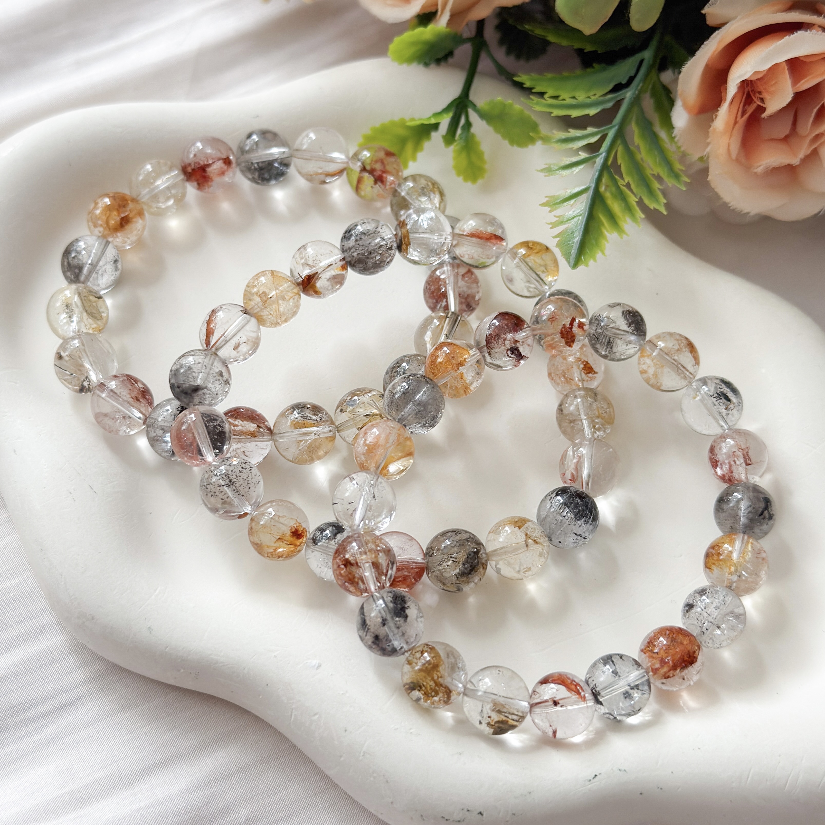 Multi Colour Hematoid Quartz 10mm AAA+ Bracelet
