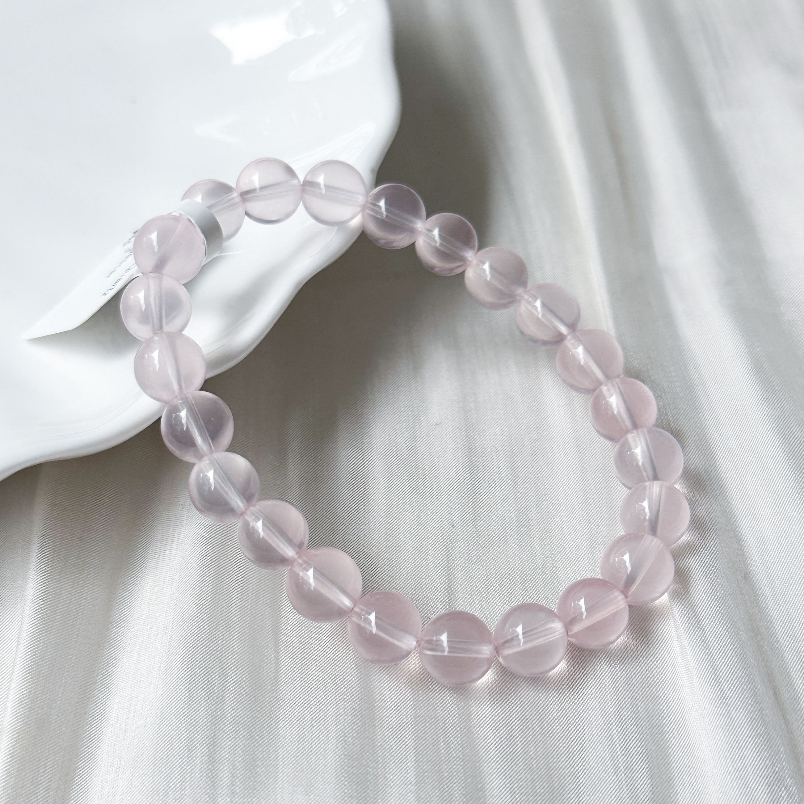 Star Rose Quartz 8-9mm Bracelet (Asterism)