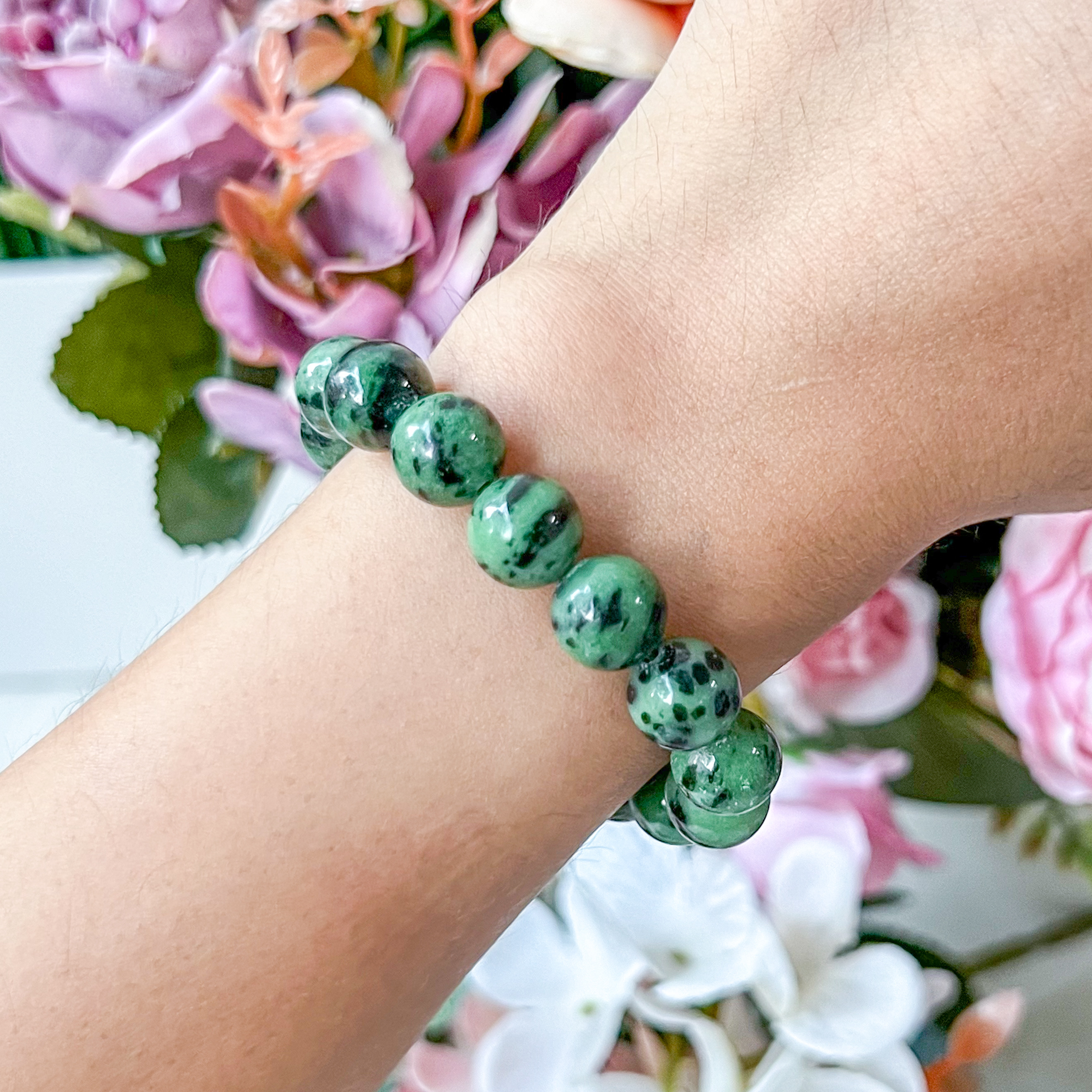 Ruby Zoisite 9-10mm AA Bracelet