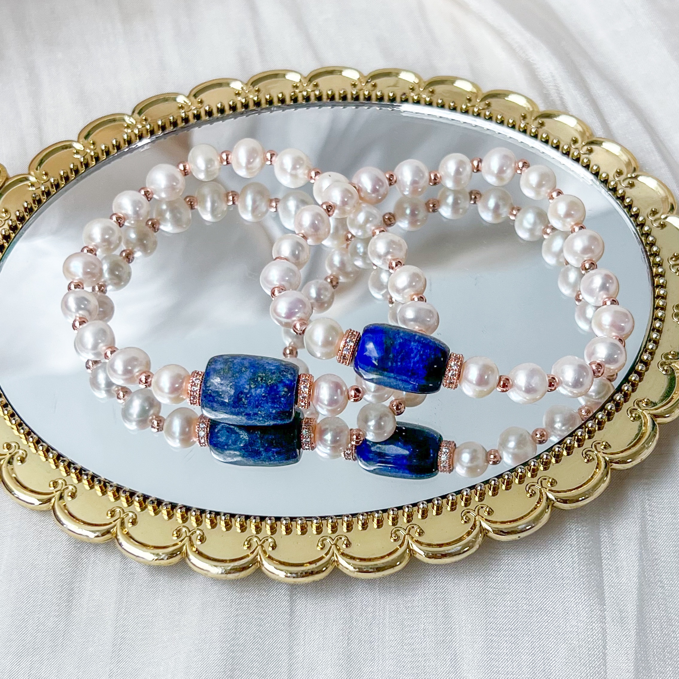 Bedazzled Lapis Lazuli Bracelet