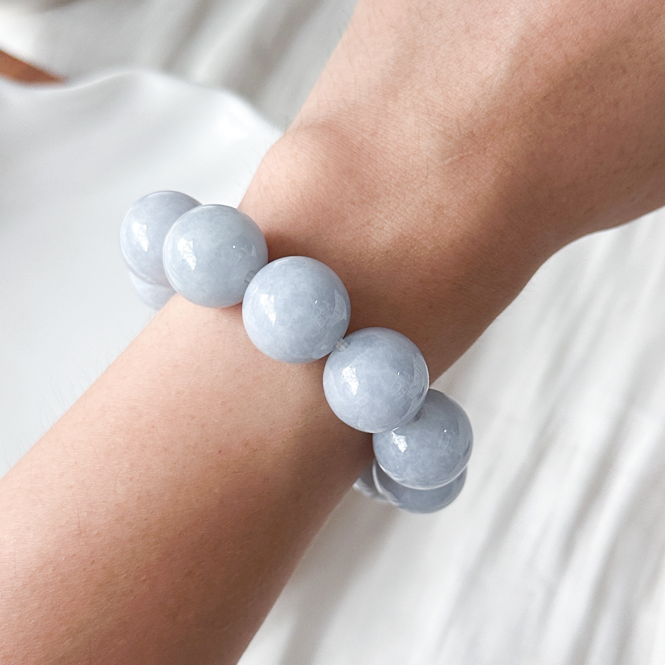 Grade A Lavender Jade 15-15.5mm Bracelet