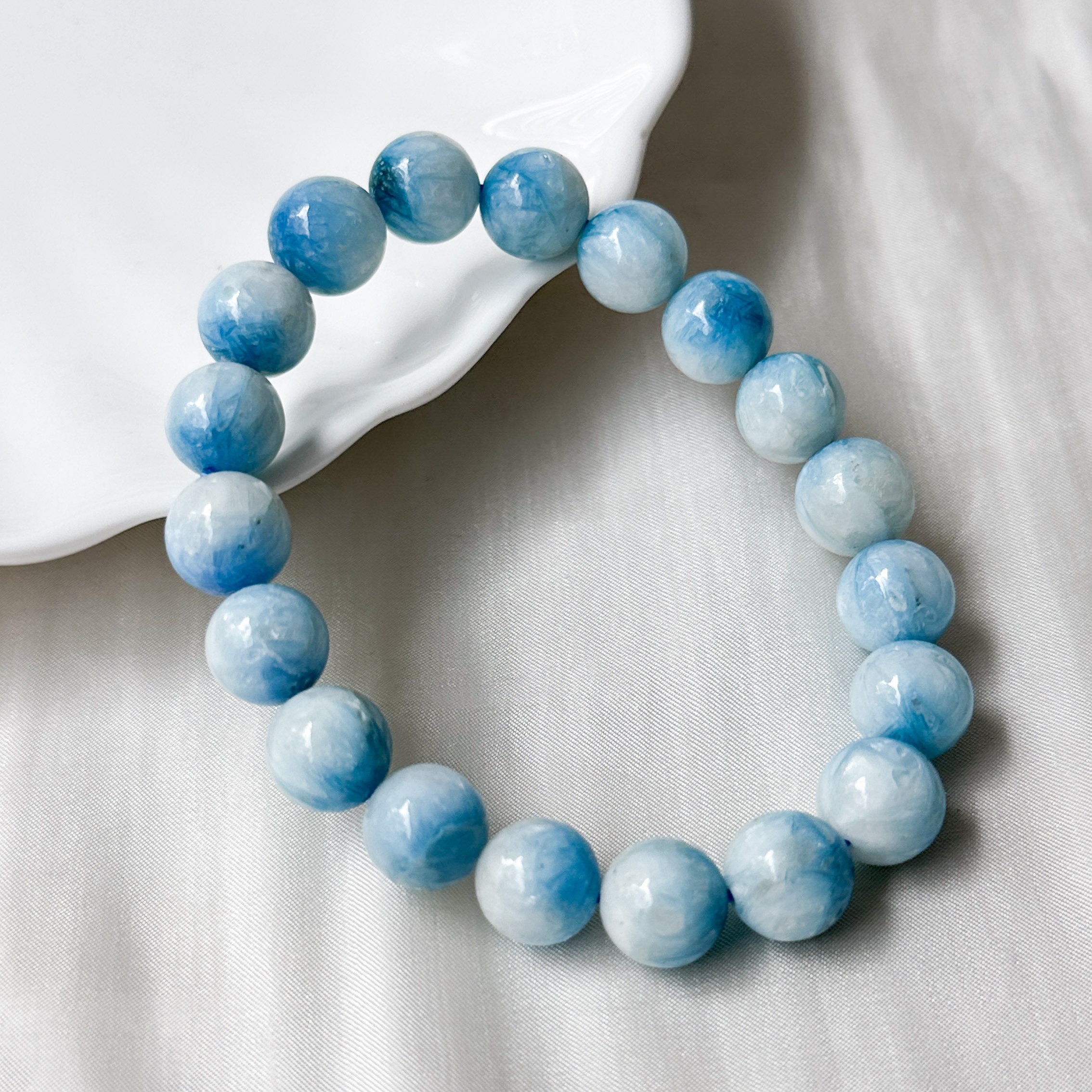 Blue Aragonite 10mm Bracelet