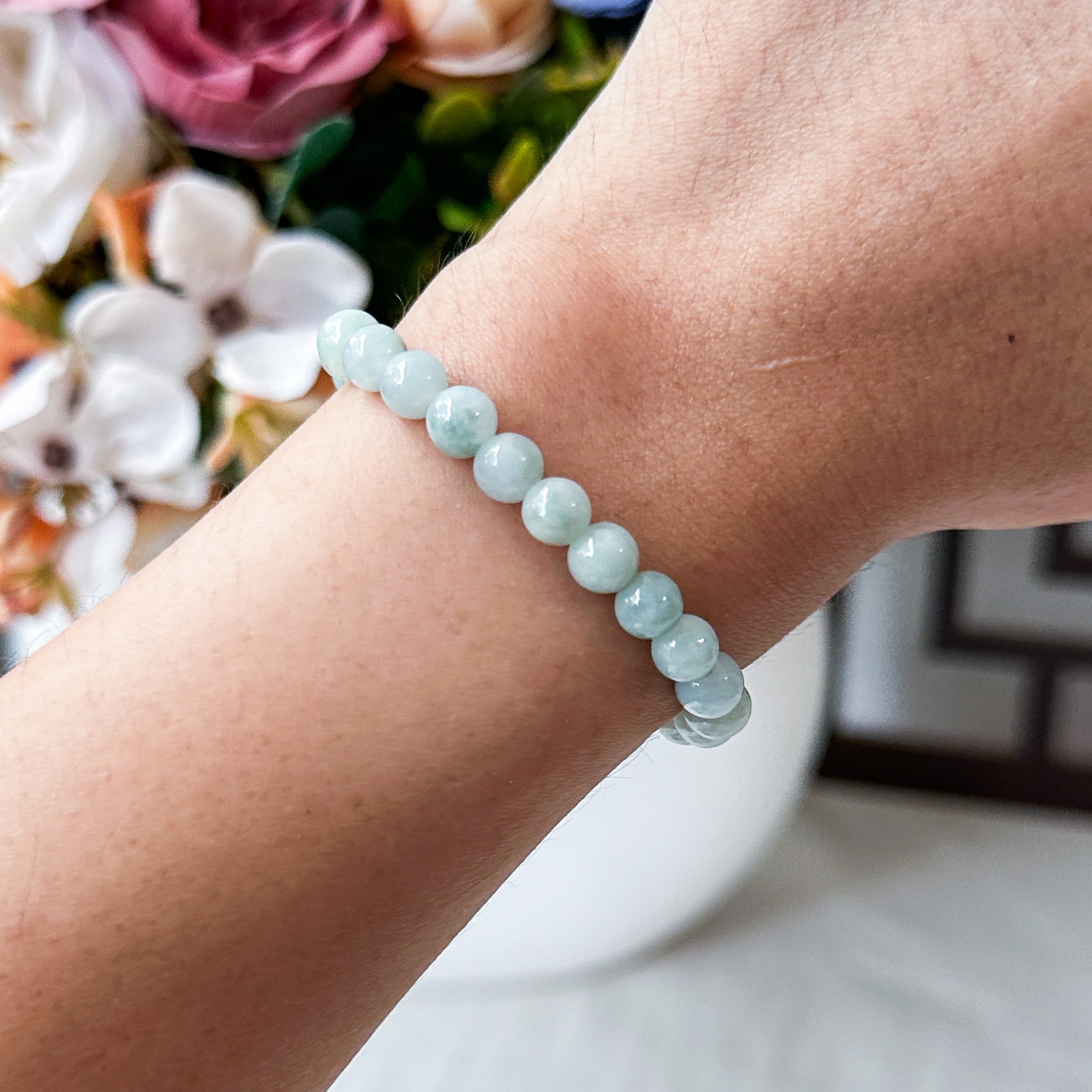 Grade A Jade Bracelet Pea Green 6mm