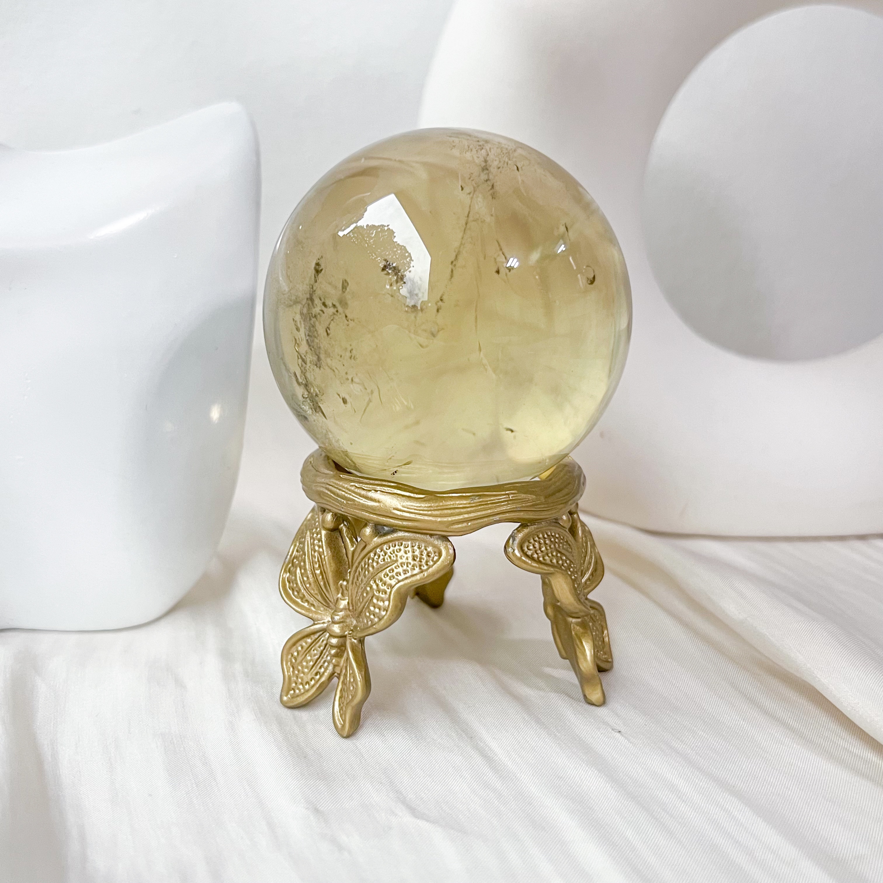 Gold Butterfly Sphere Stand