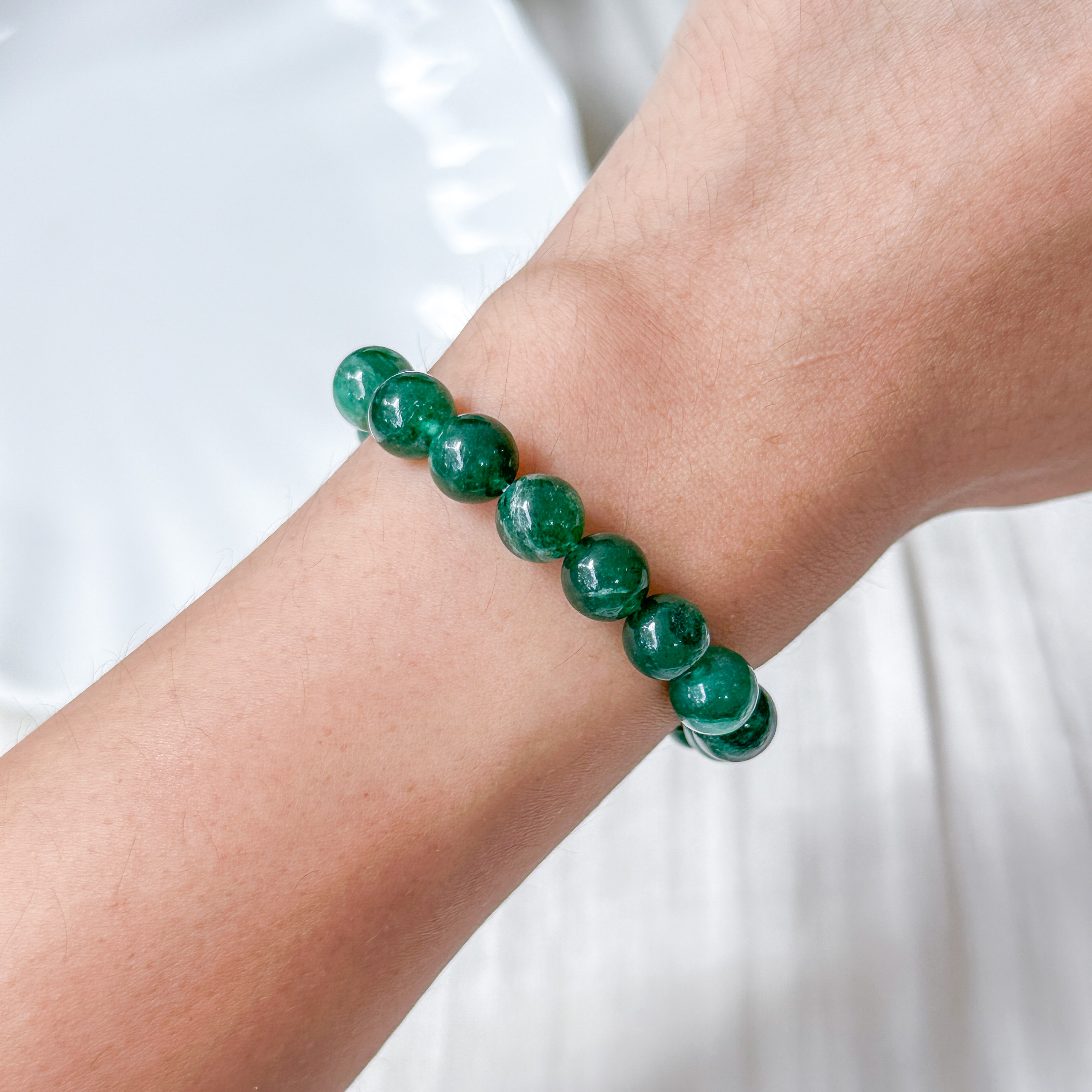 Green Mica 8+mm Bracelet
