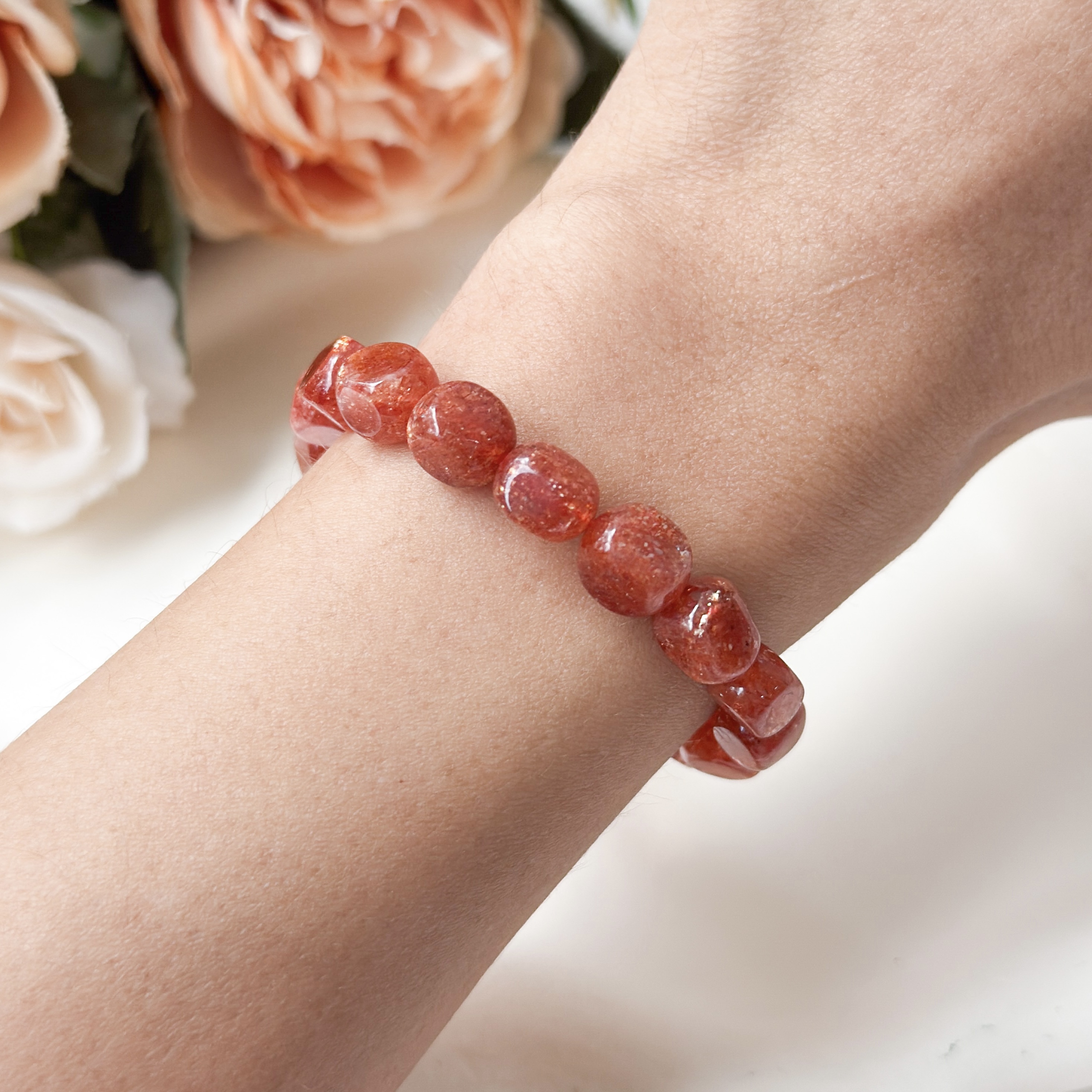 Golden Sunstone 6-7mm AAA Tumbled Bracelet