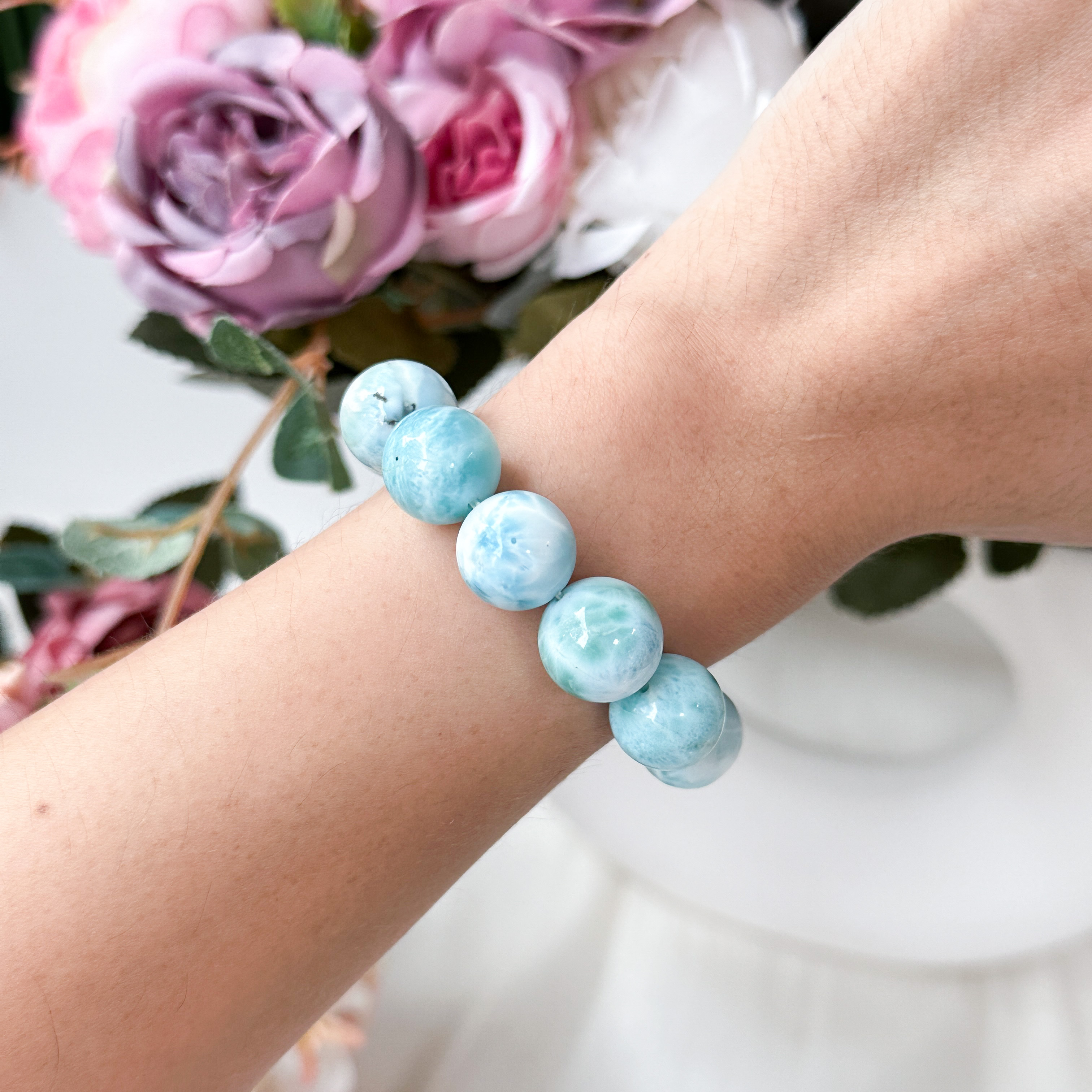 Larimar 12-13mm AAA Bracelet
