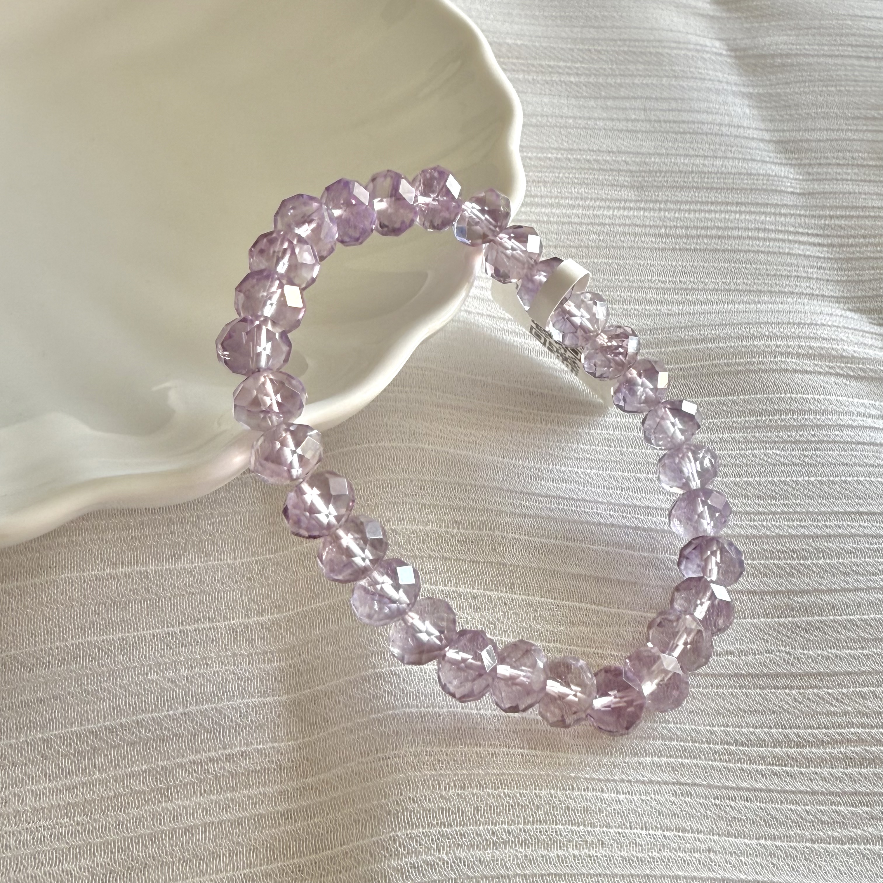 Amethyst 8mm Abacus Cut Bracelet