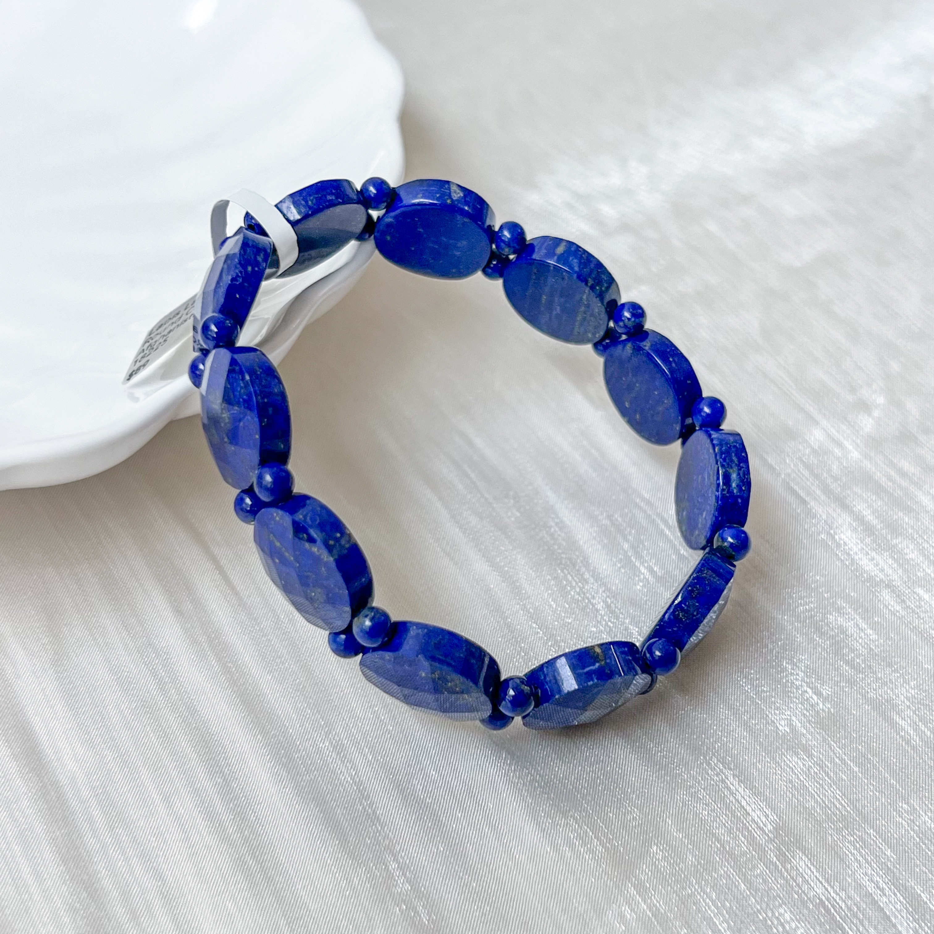 Lapis Lazuli Flat Round Cut Bracelet