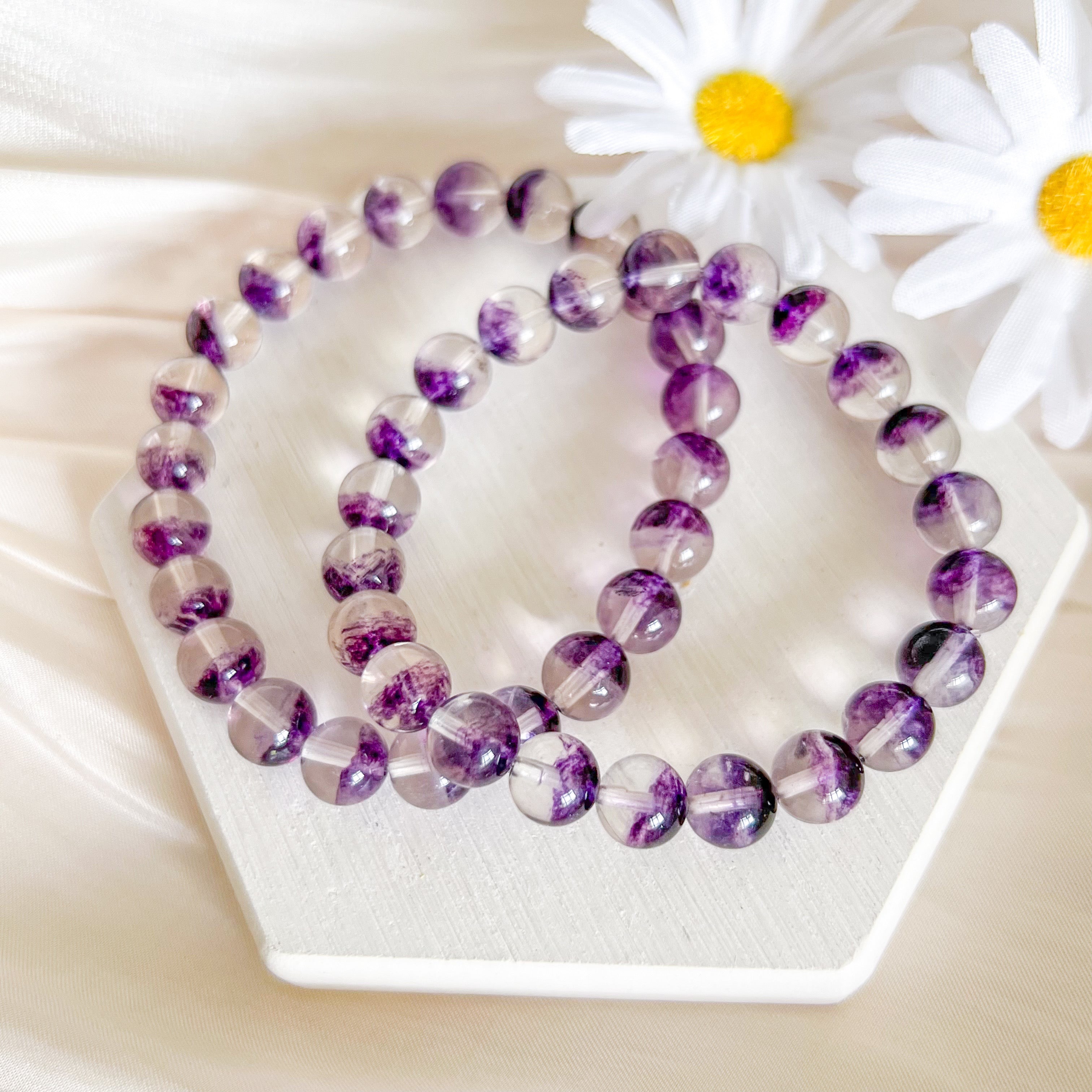 Purple Fluorite 8-9mm Bracelet
