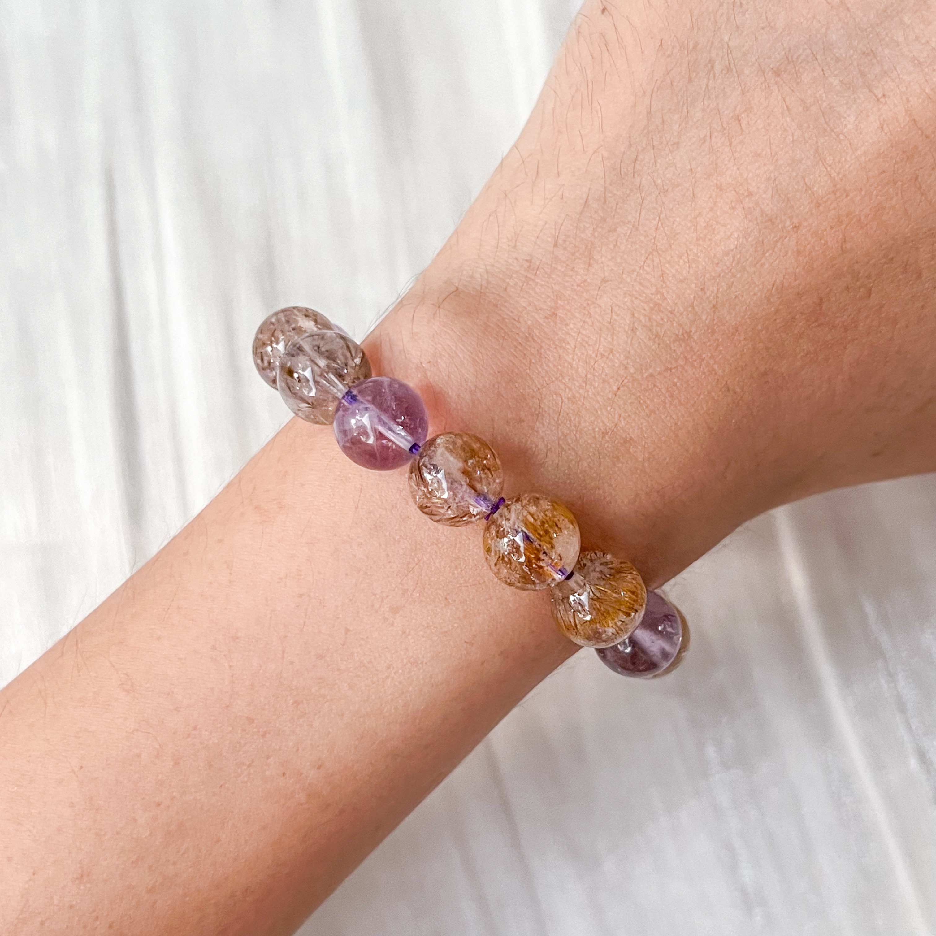 Goethite in Quartz 9mm Bracelet