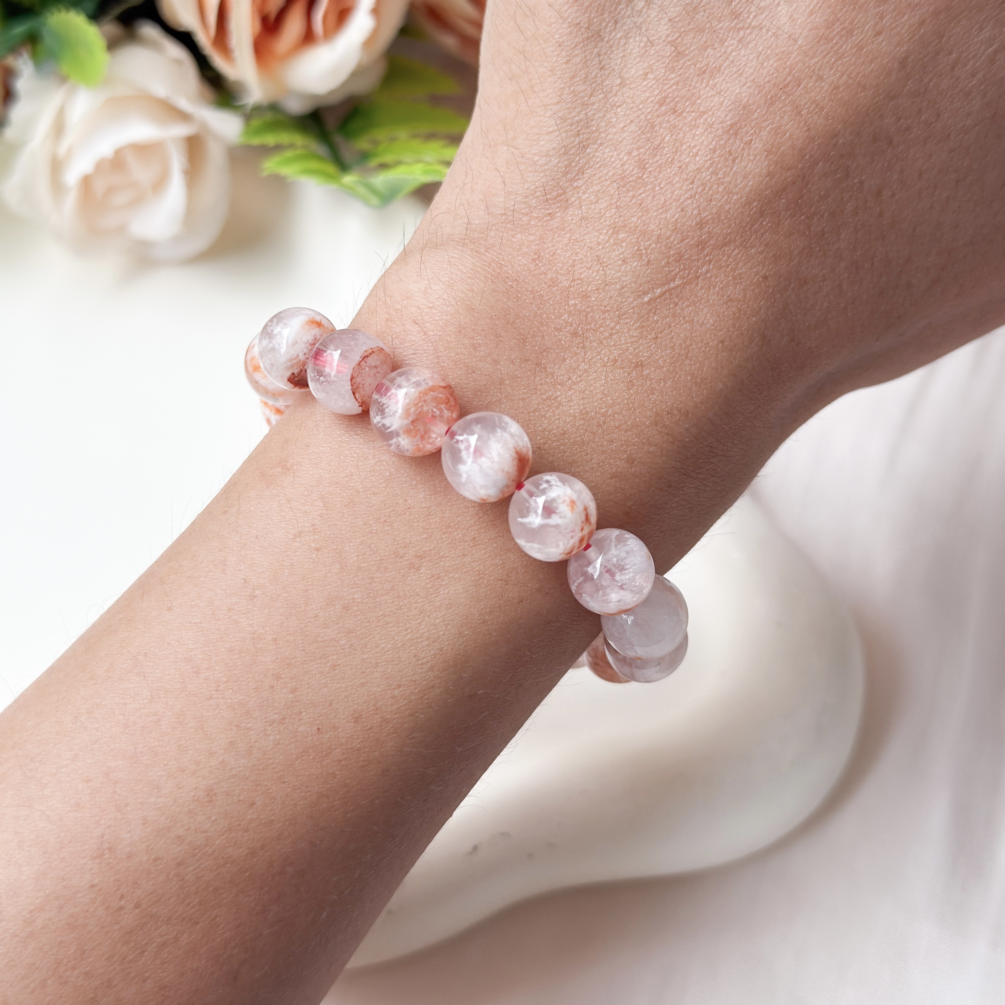 Scarlet Snow Phantom 9-10mm AAA+ Bracelet