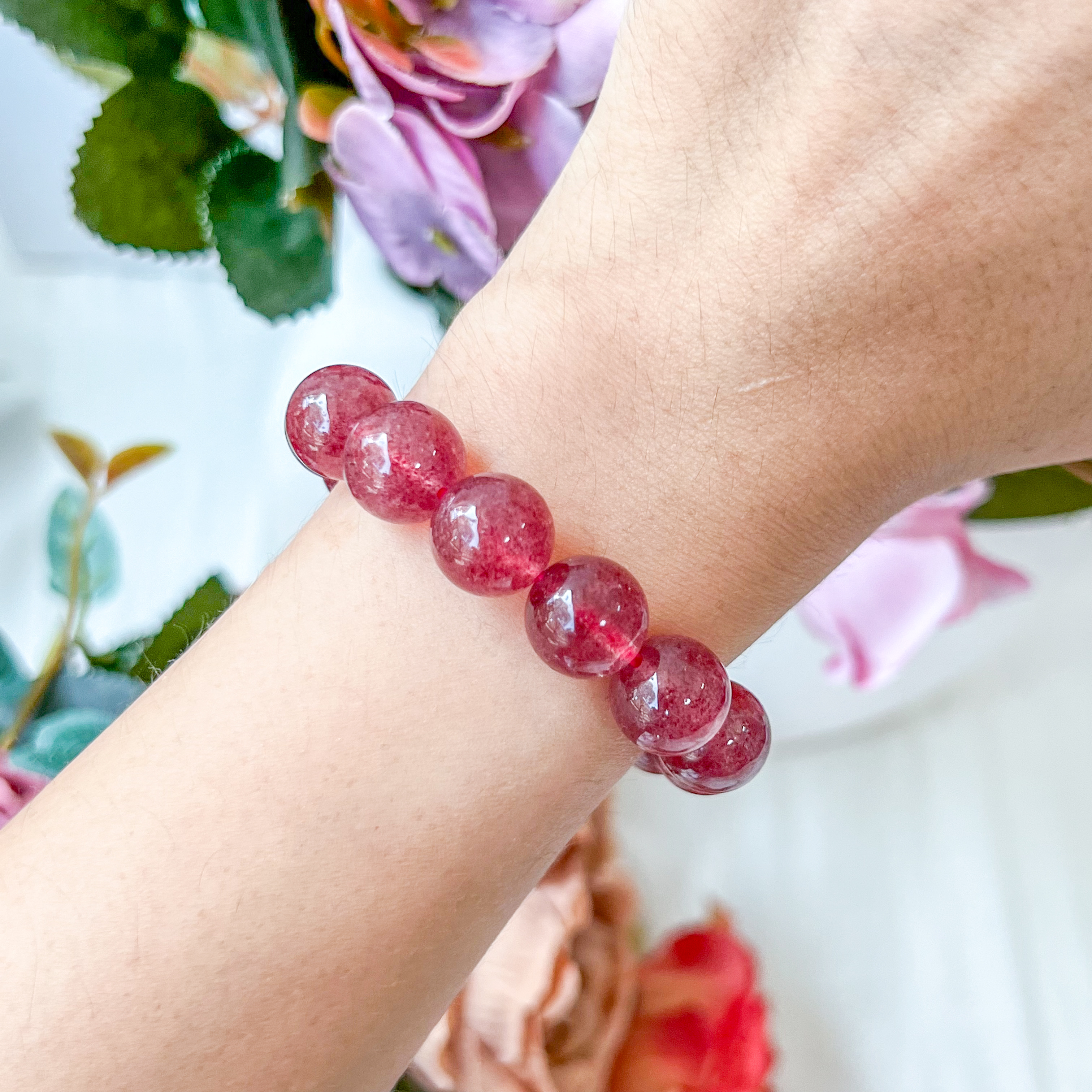 Strawberry Quartz 10-11mm Bracelet