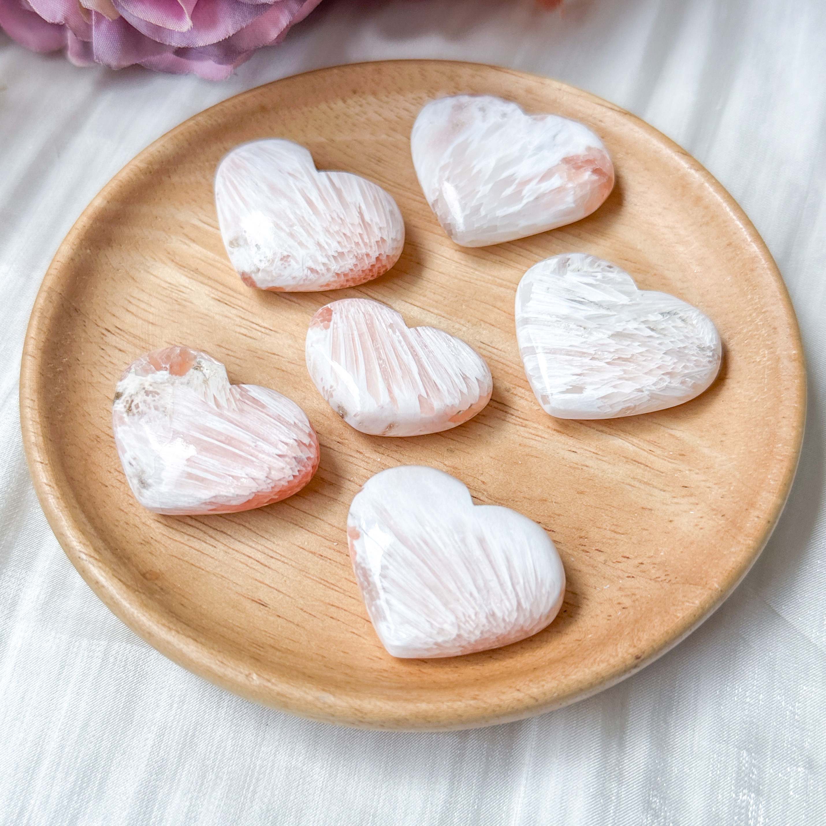 Pink Scolecite Heart
