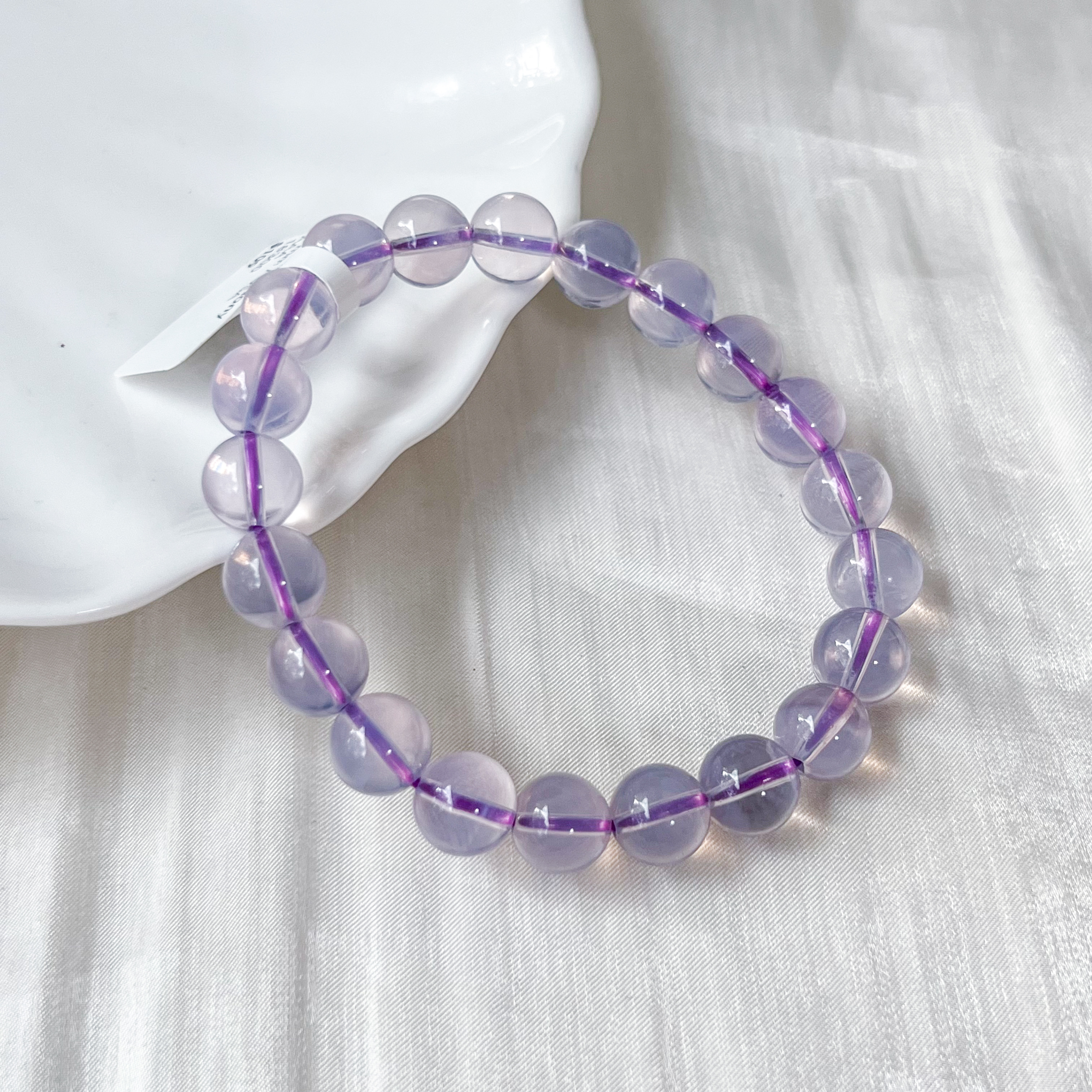 Lavender Chalcedony 8+mm AAA Bracelet