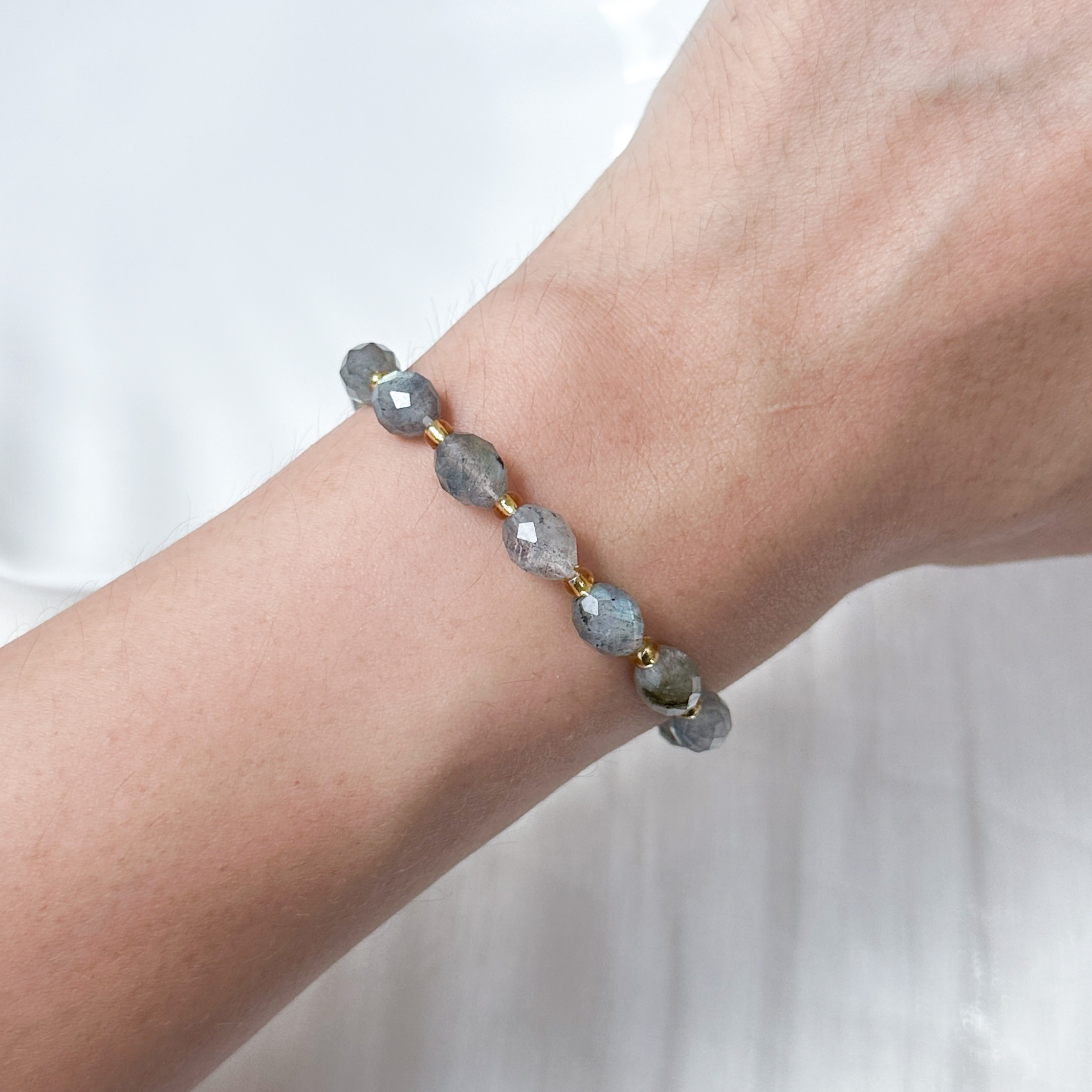 Labradorite Olive Cut Bracelet