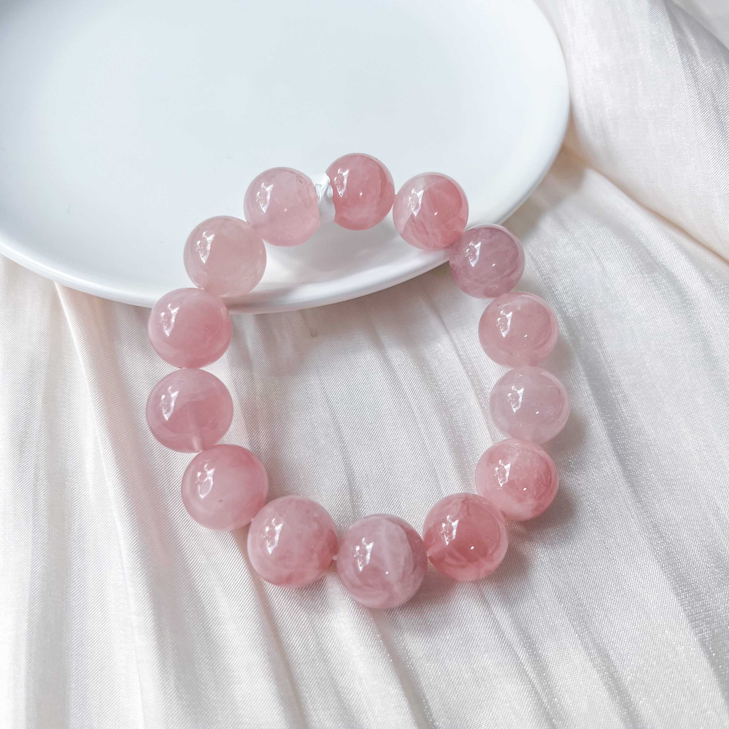 Lavender Rose Quartz 14mm Bracelet