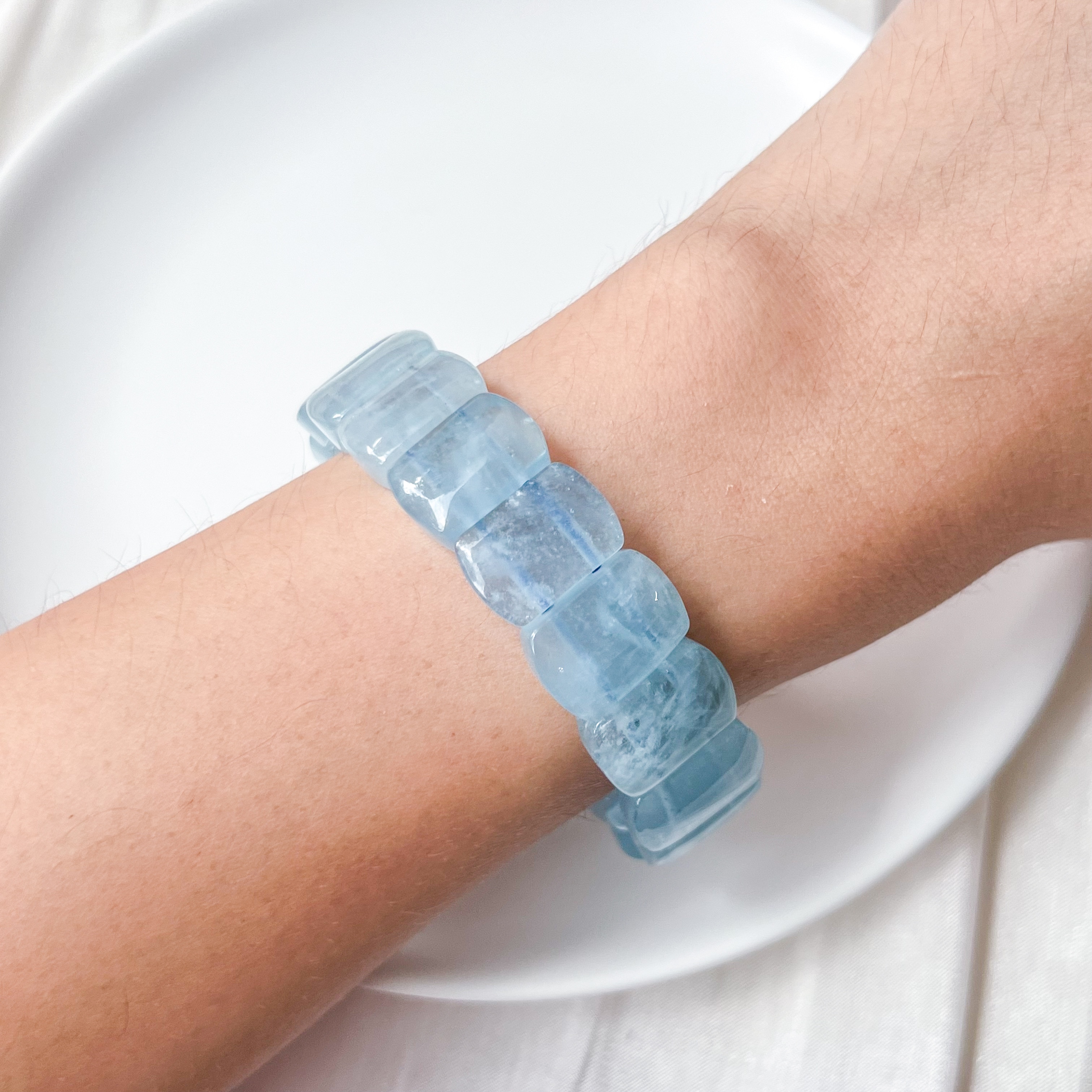Aquamarine Rect AAA Bracelet
