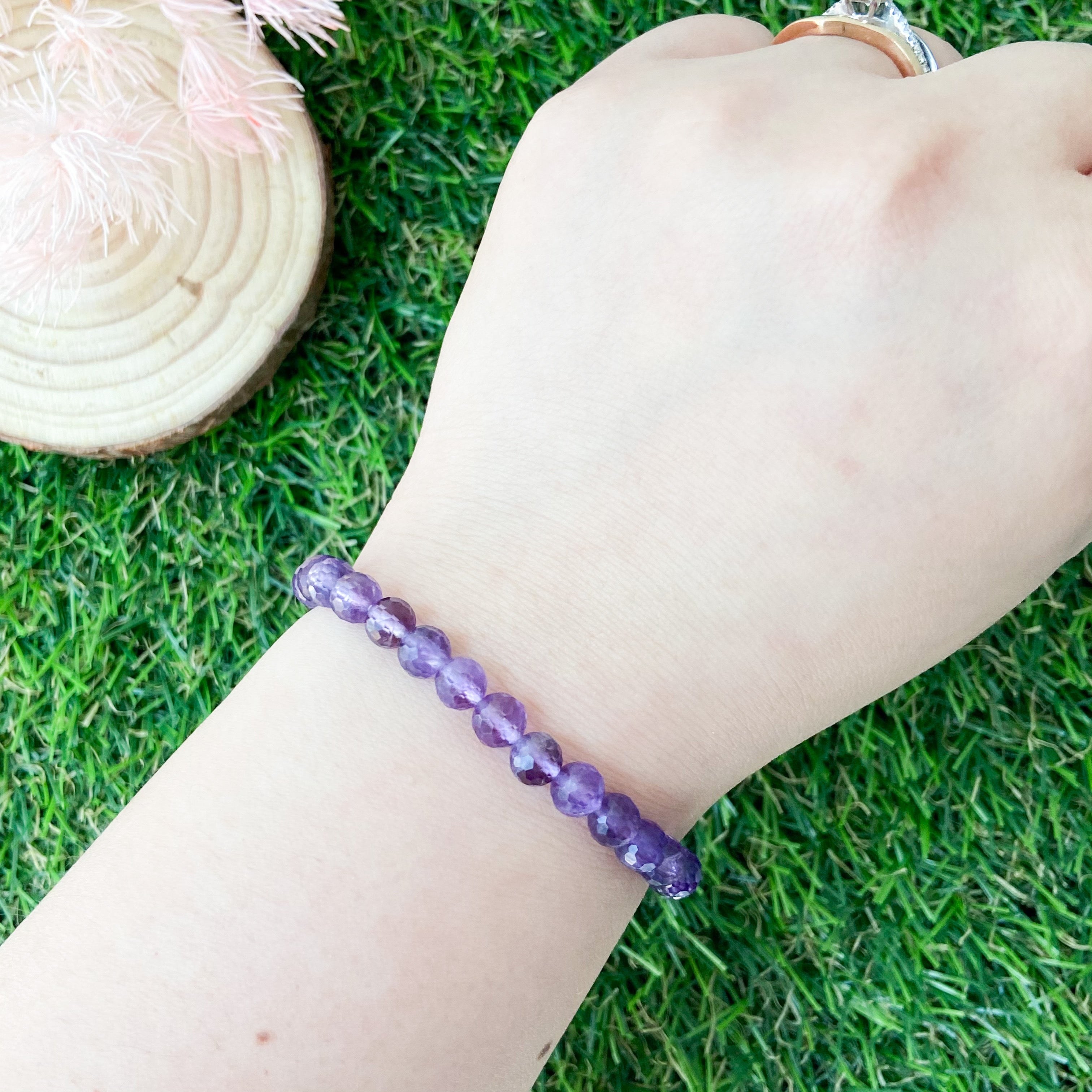 Amethyst 6mm Cut Bracelet