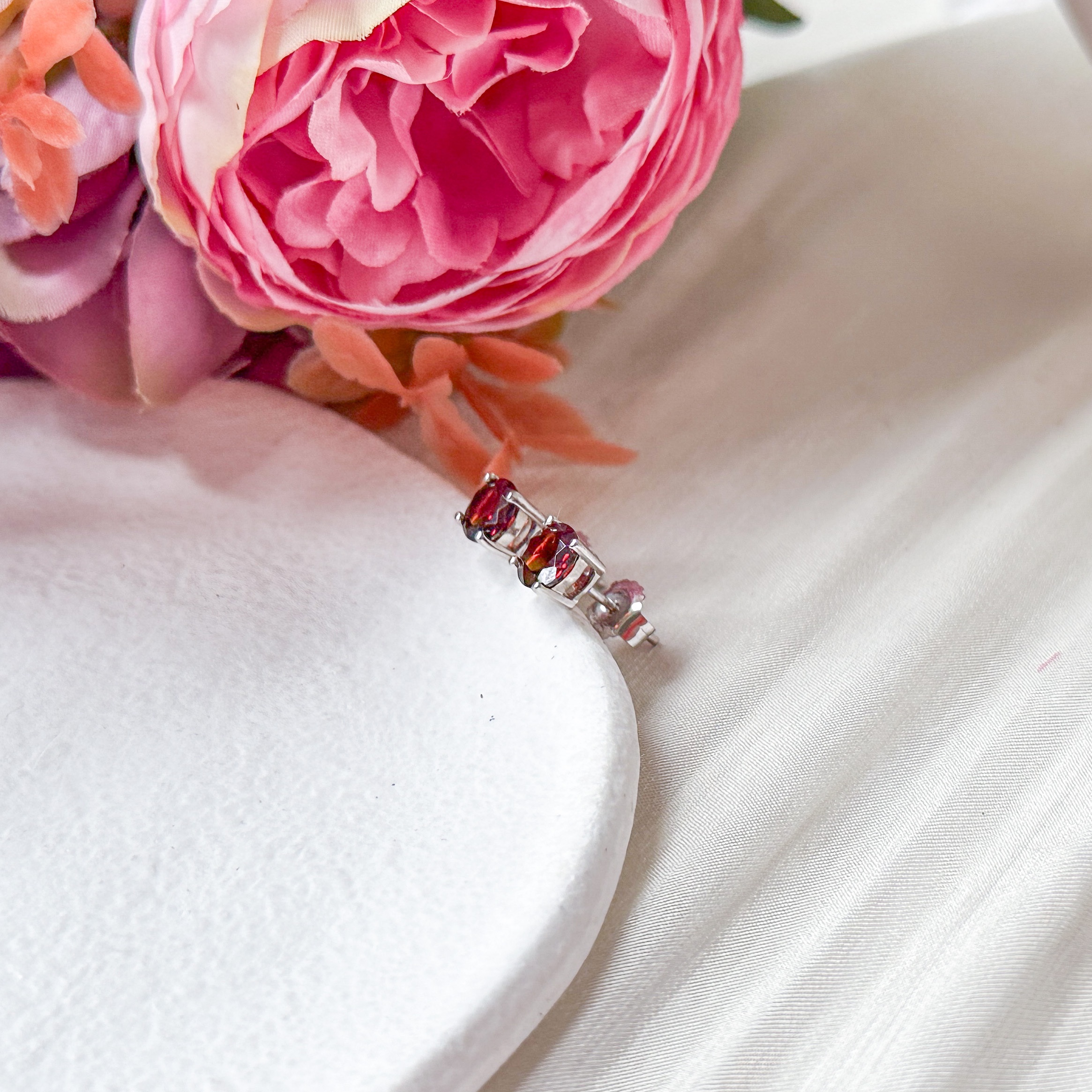 Garnet Earring Studs