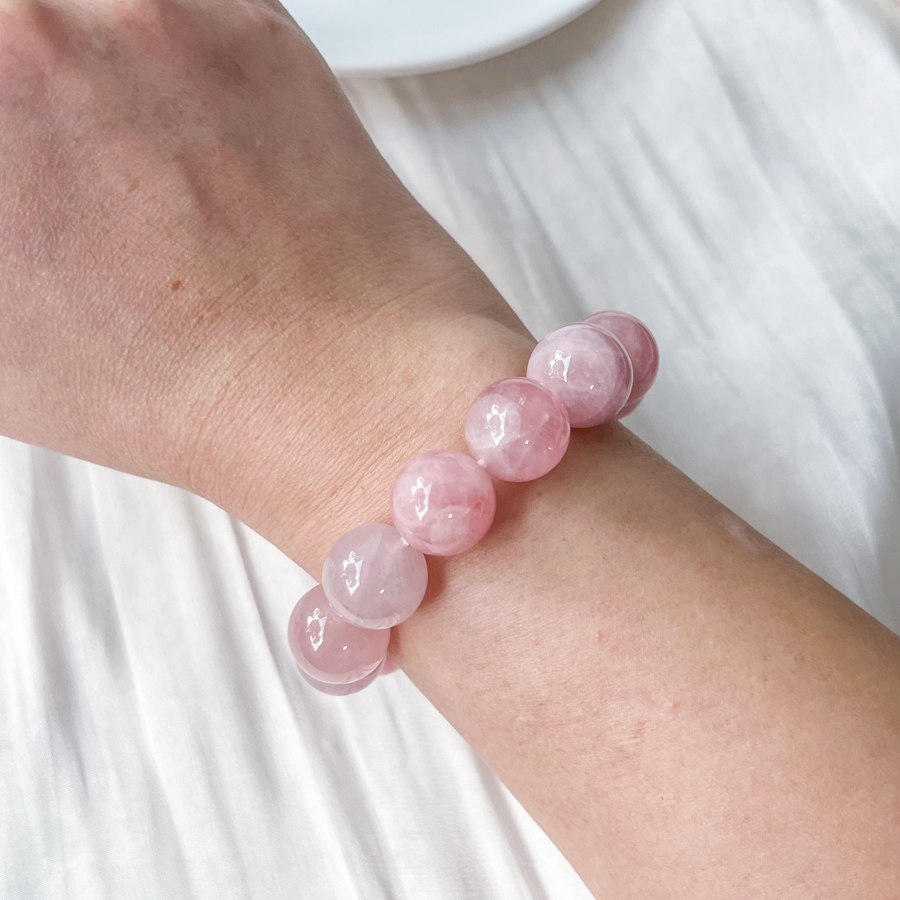 Lavender Rose Quartz 14mm Bracelet