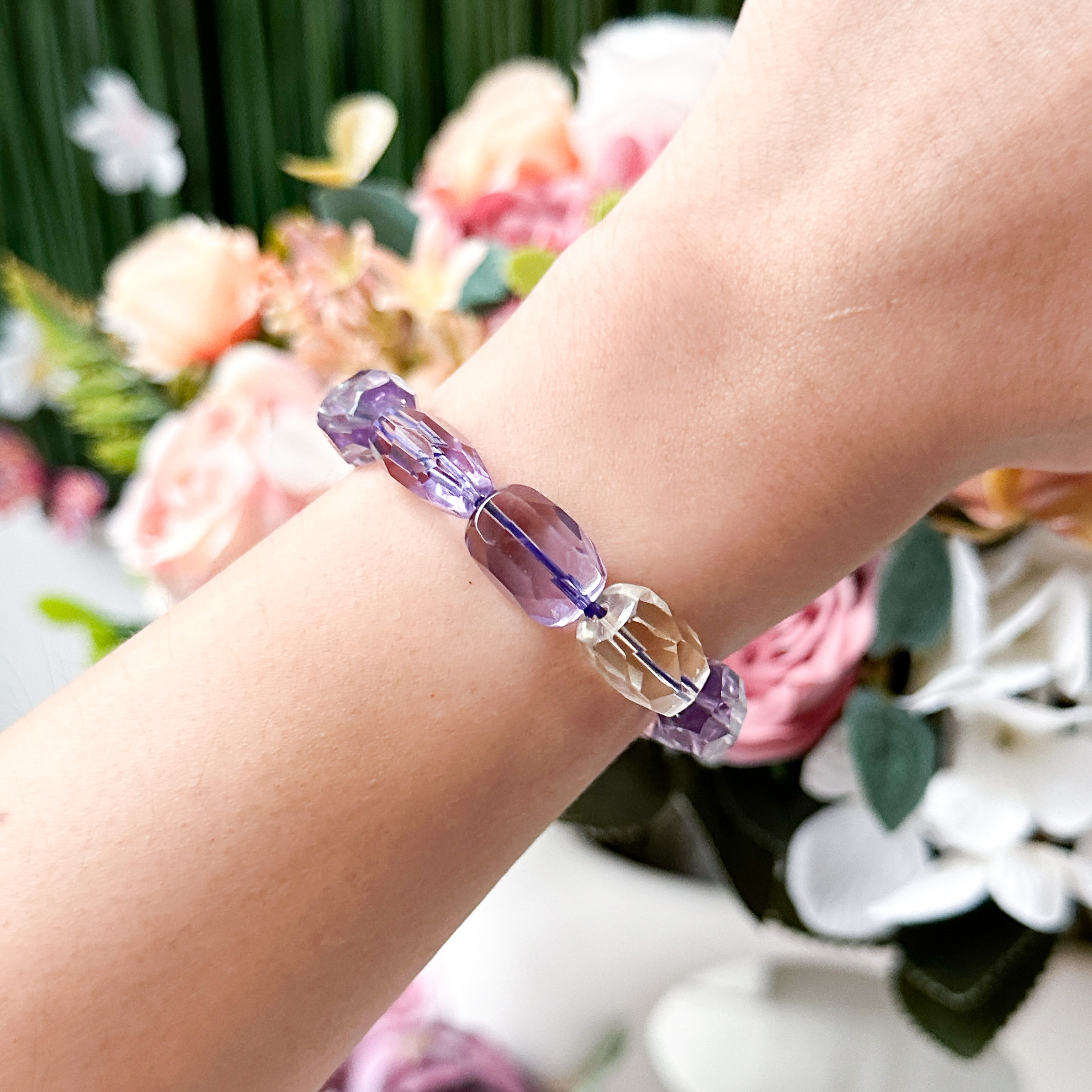 Amethyst Citrine Irregular Cut AAAA Bracelet