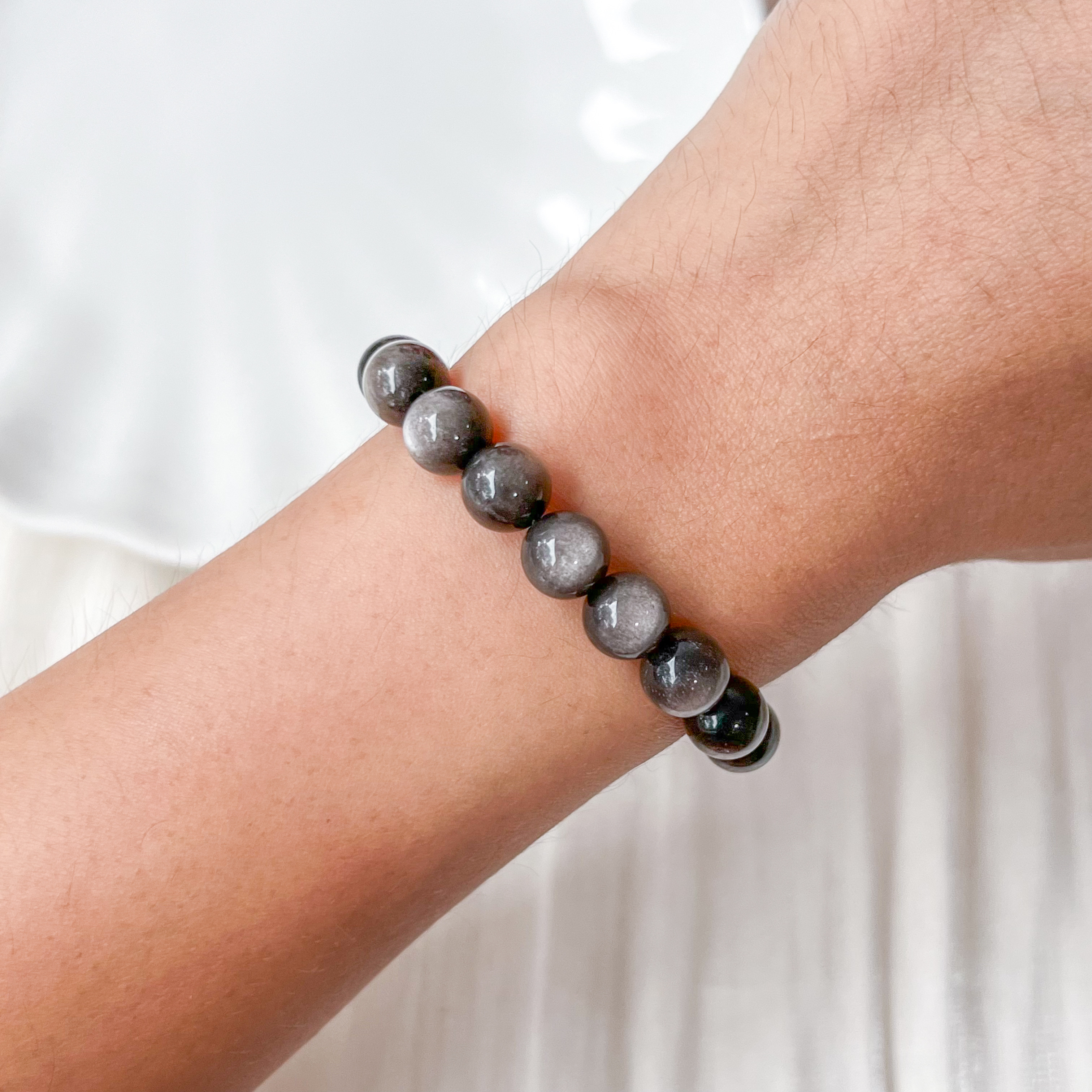 Silversheen Obsidian 8mm Bracelet