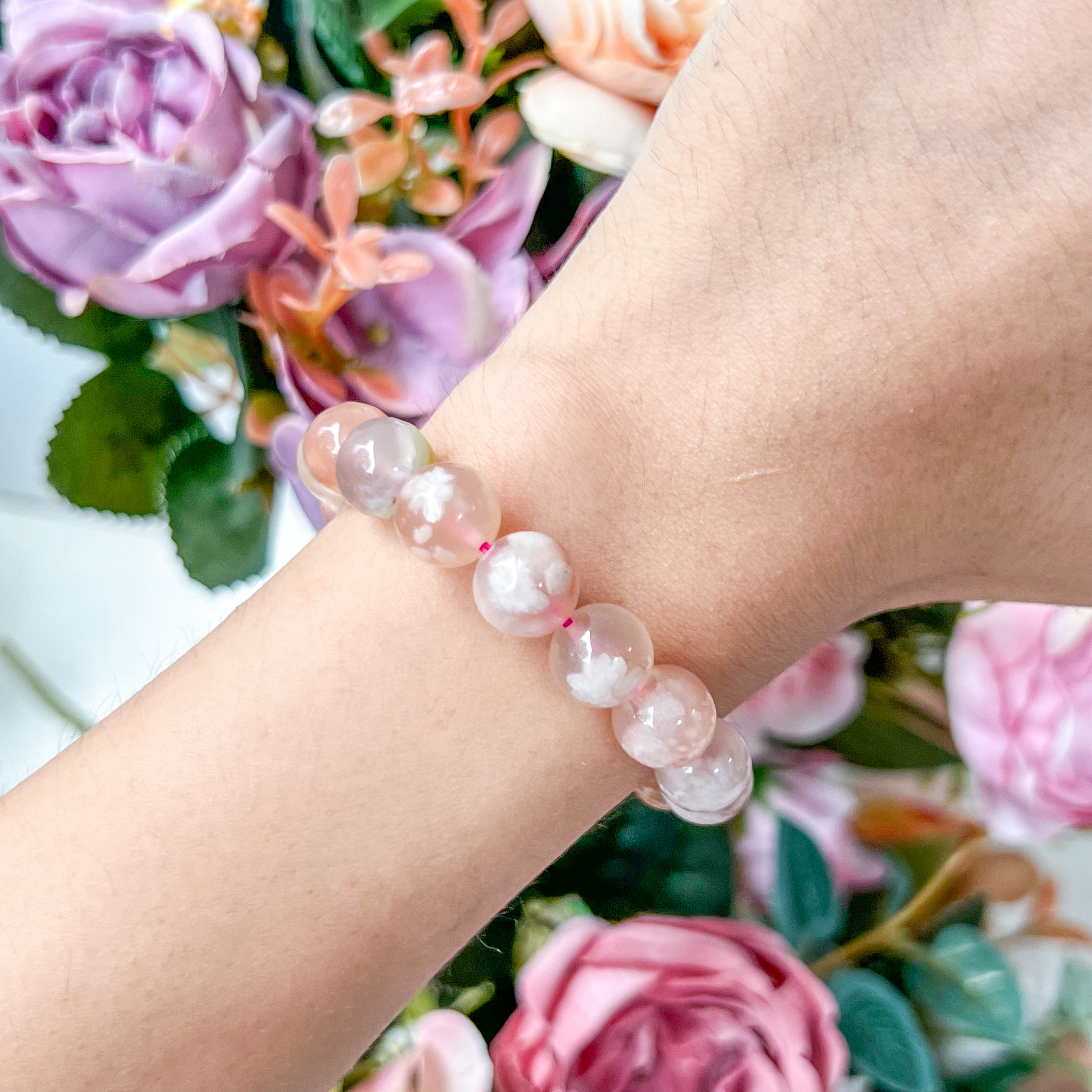 Sakura Agate 10-11mm Bracelet