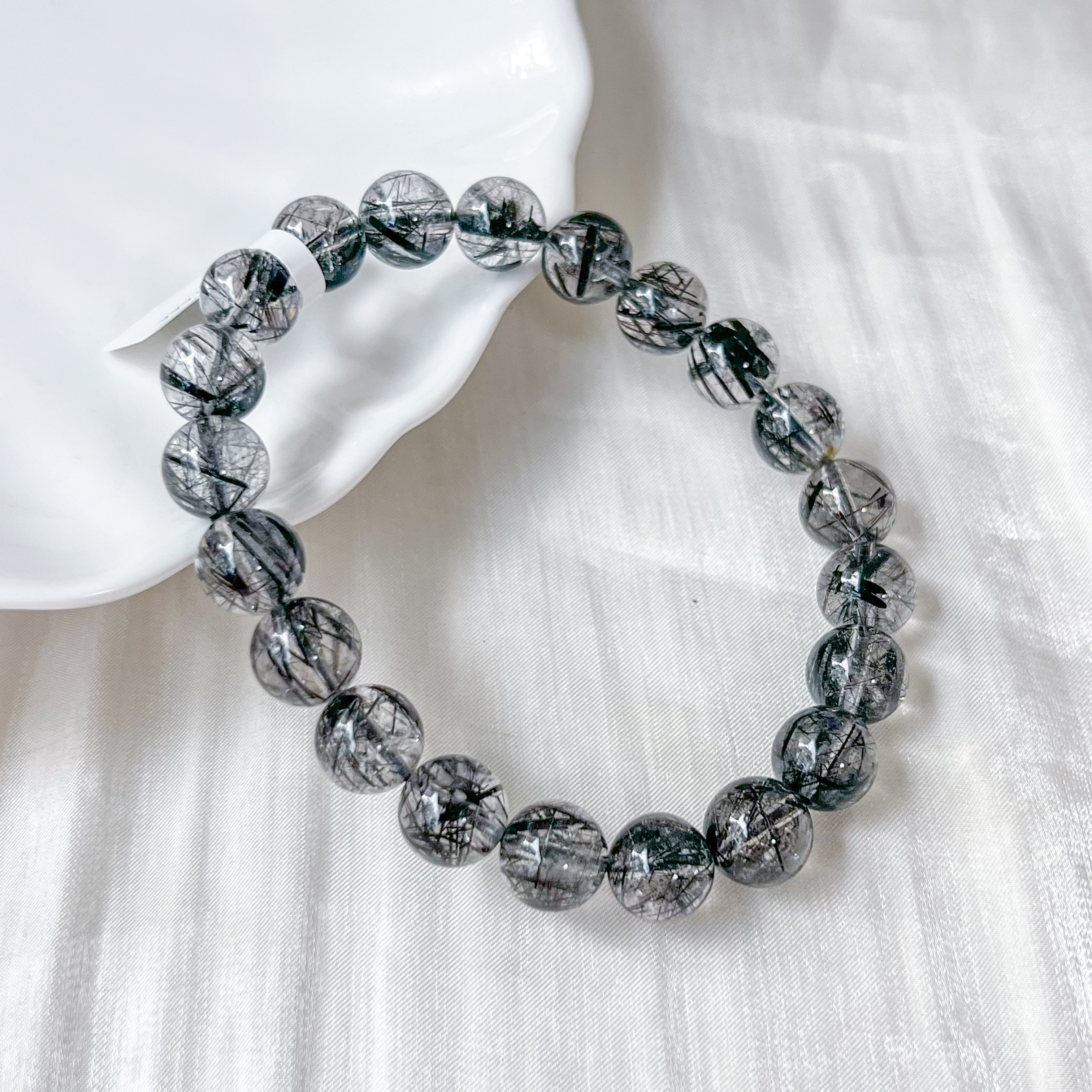 Black Rutilated Quartz 10mm AAA Bracelet