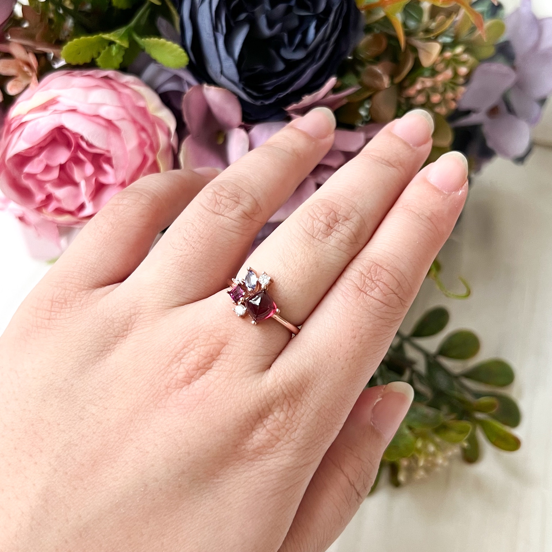 Crimson Sparkle Ring - S925