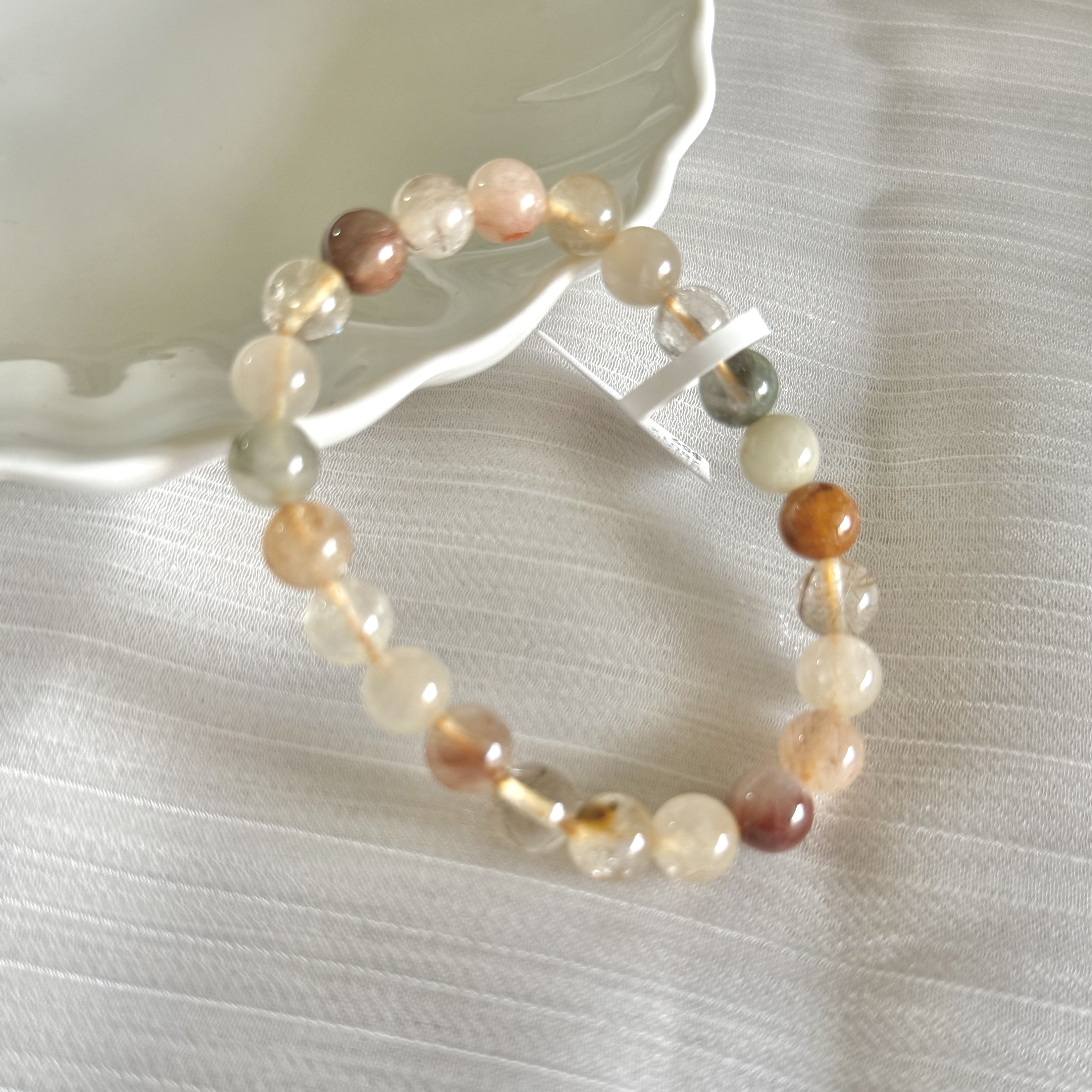 Multi-Coloured Rutilated Quartz 8mm Bracelet