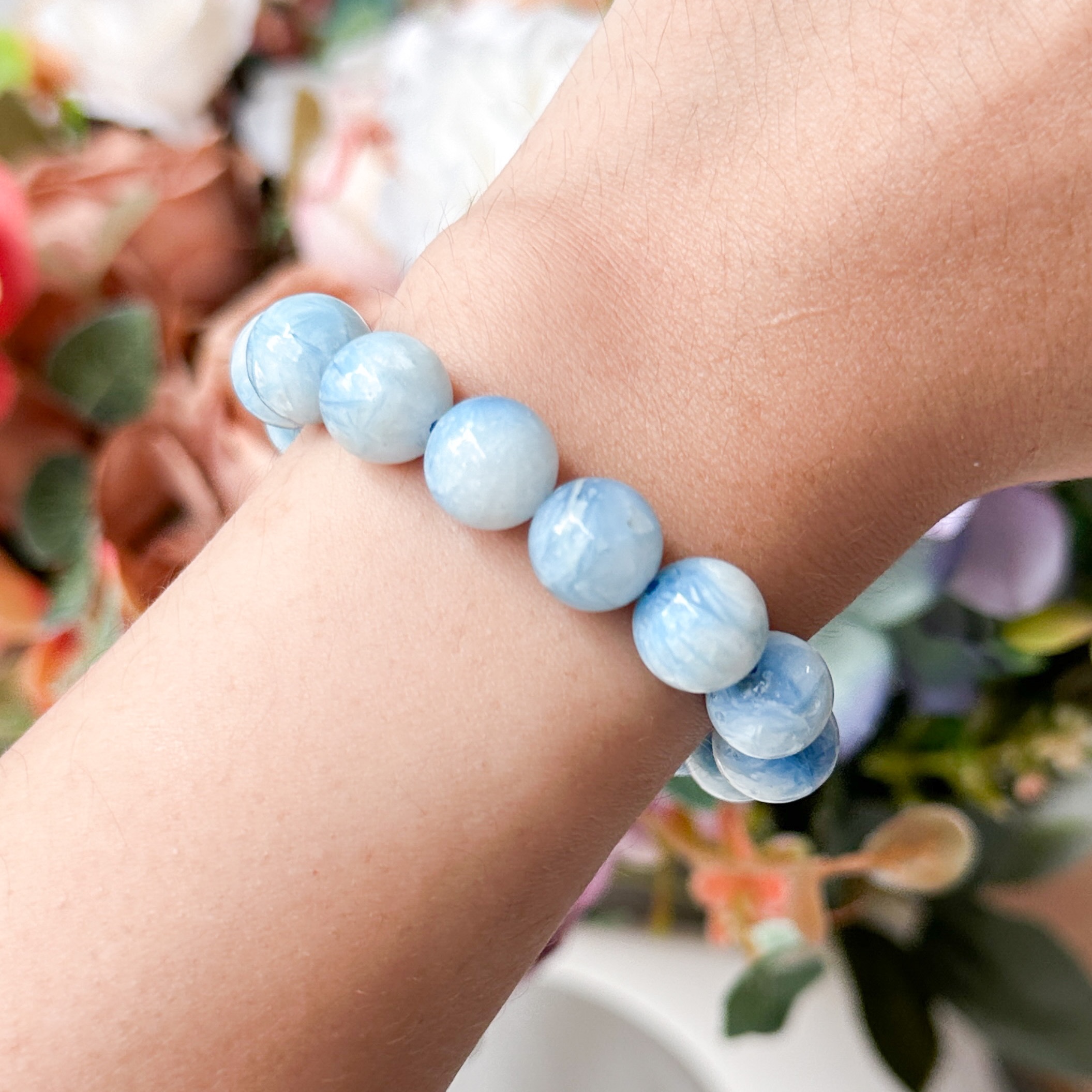 Blue Aragonite 10mm Bracelet
