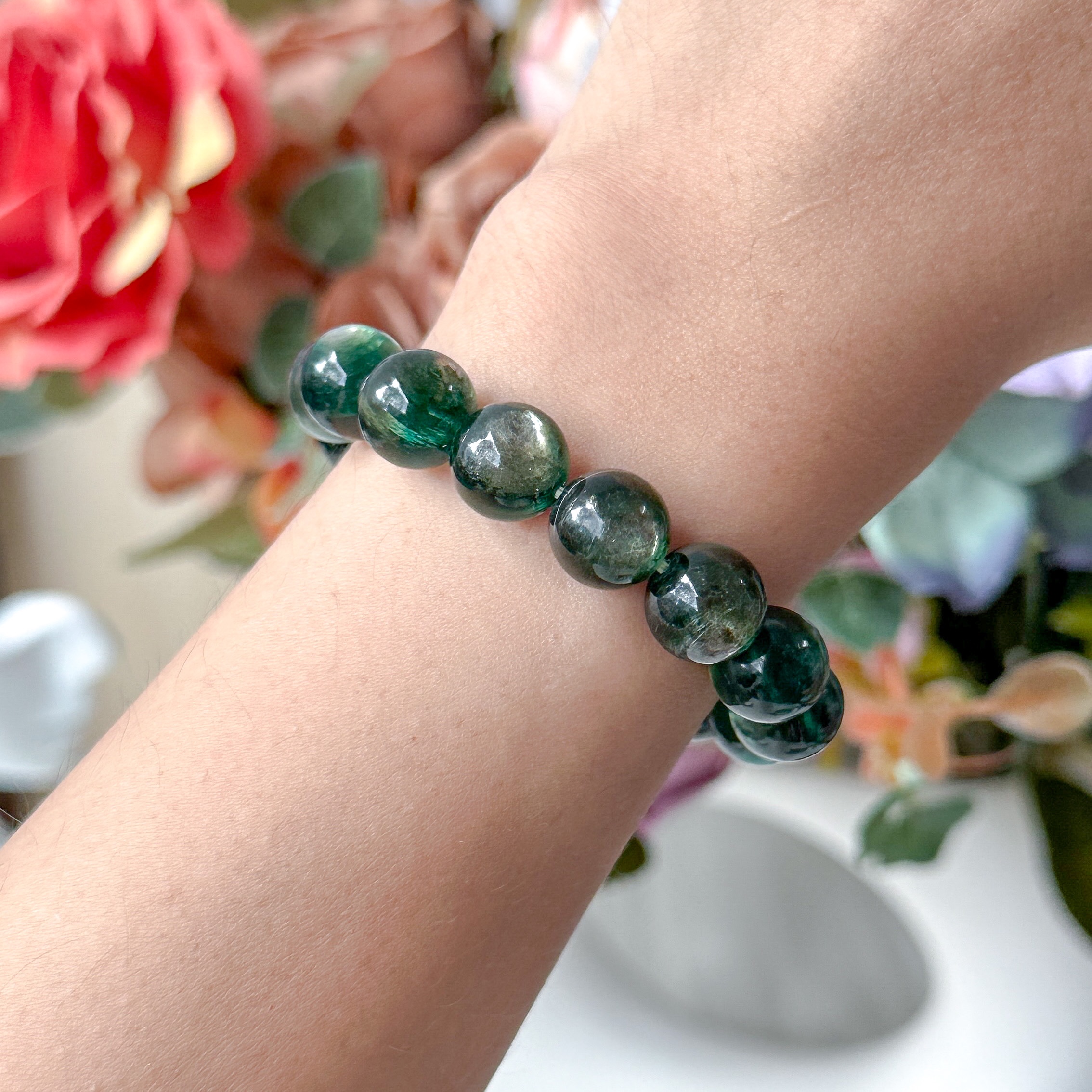 Green Gemmy Lepidolite 10mm AAA+ Bracelet