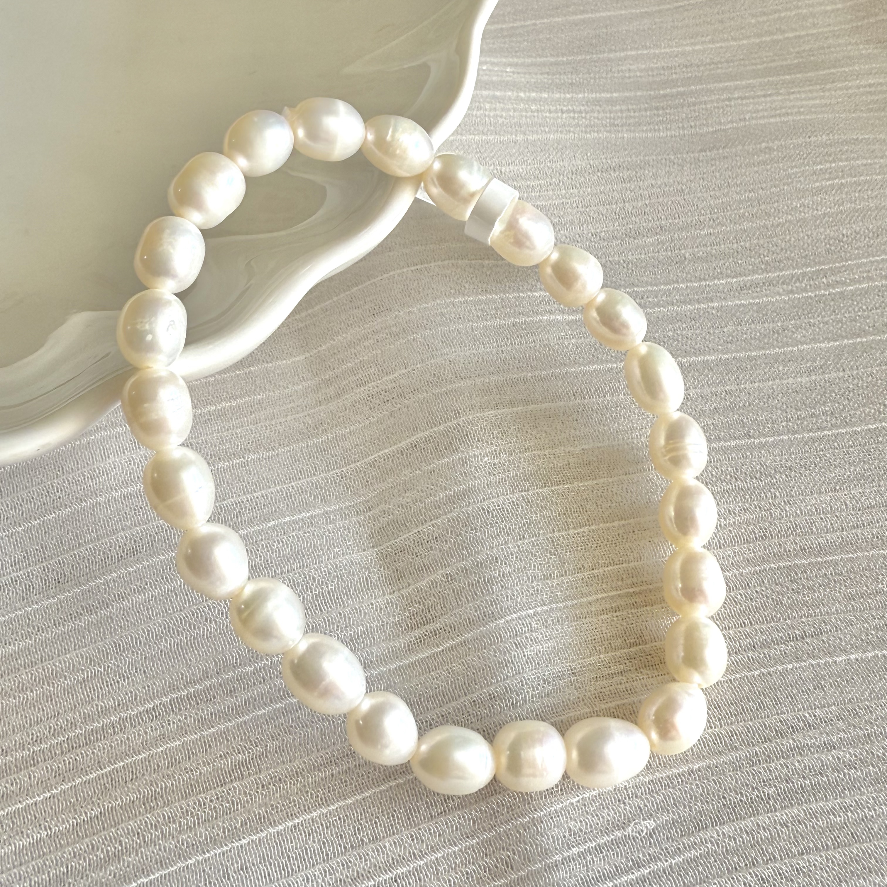Freshwater Pearl 7mm Oval Bracelet