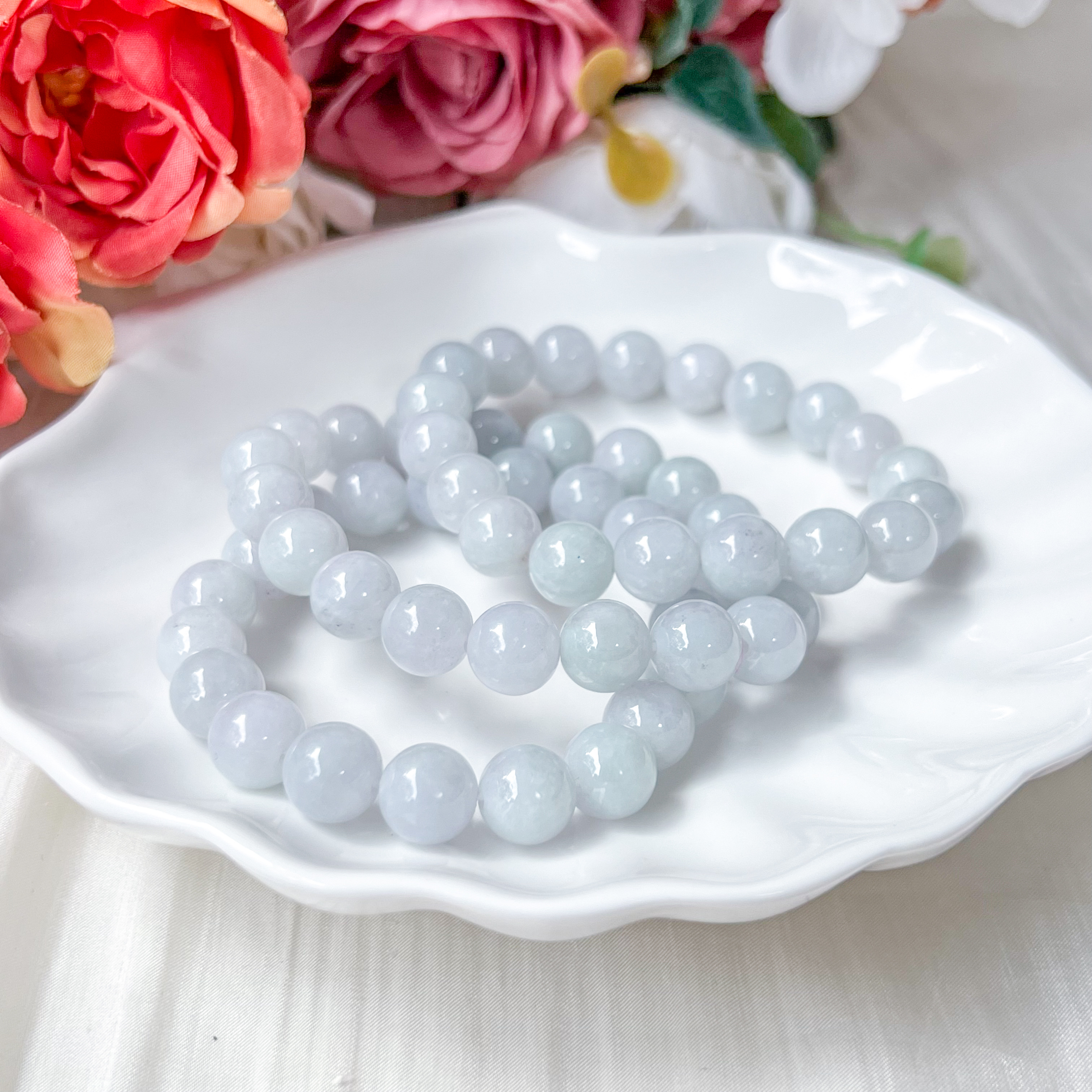 Grade A Duo Tone Jade 10mm Bracelet