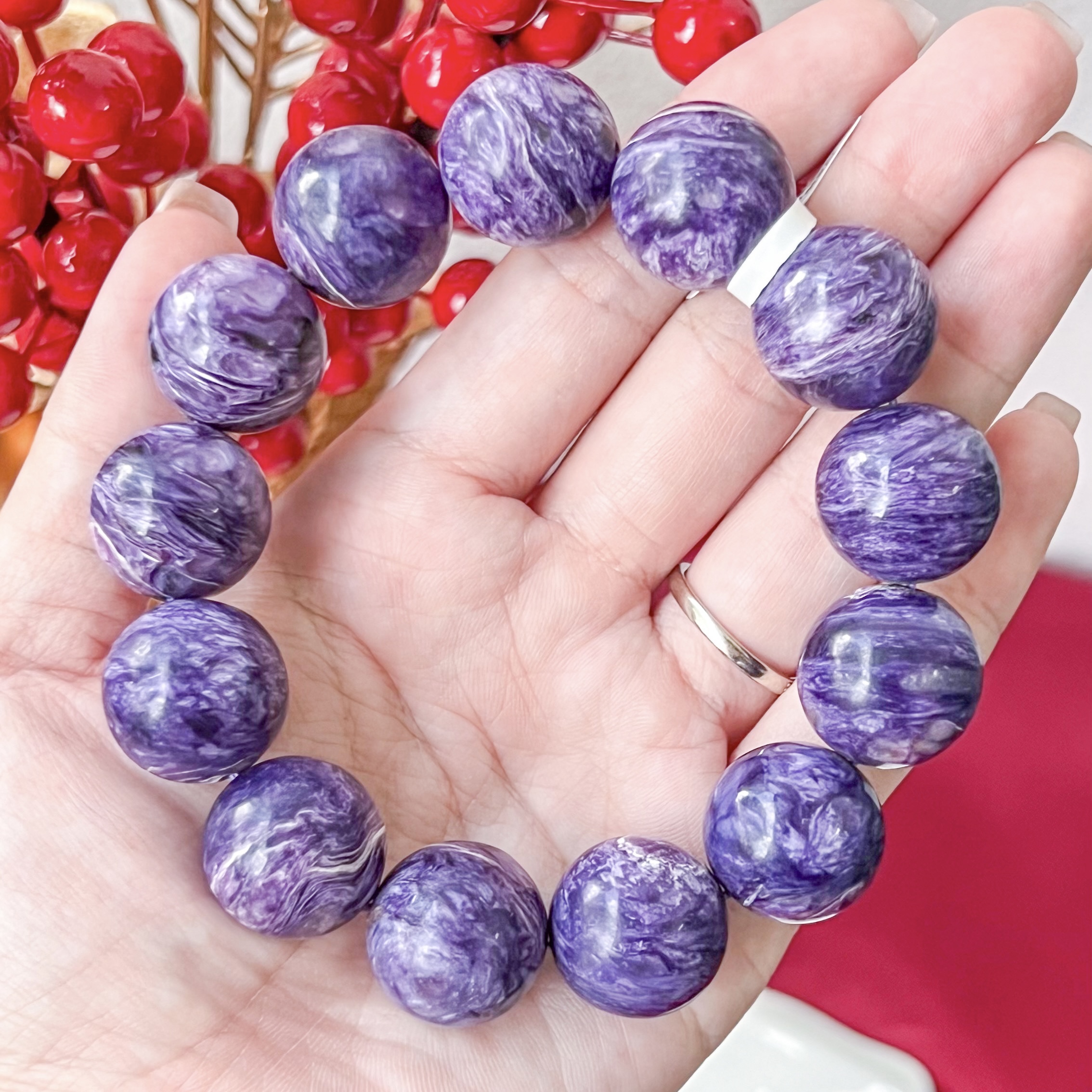 Charoite 17-18mm AAAA - AY- Russia