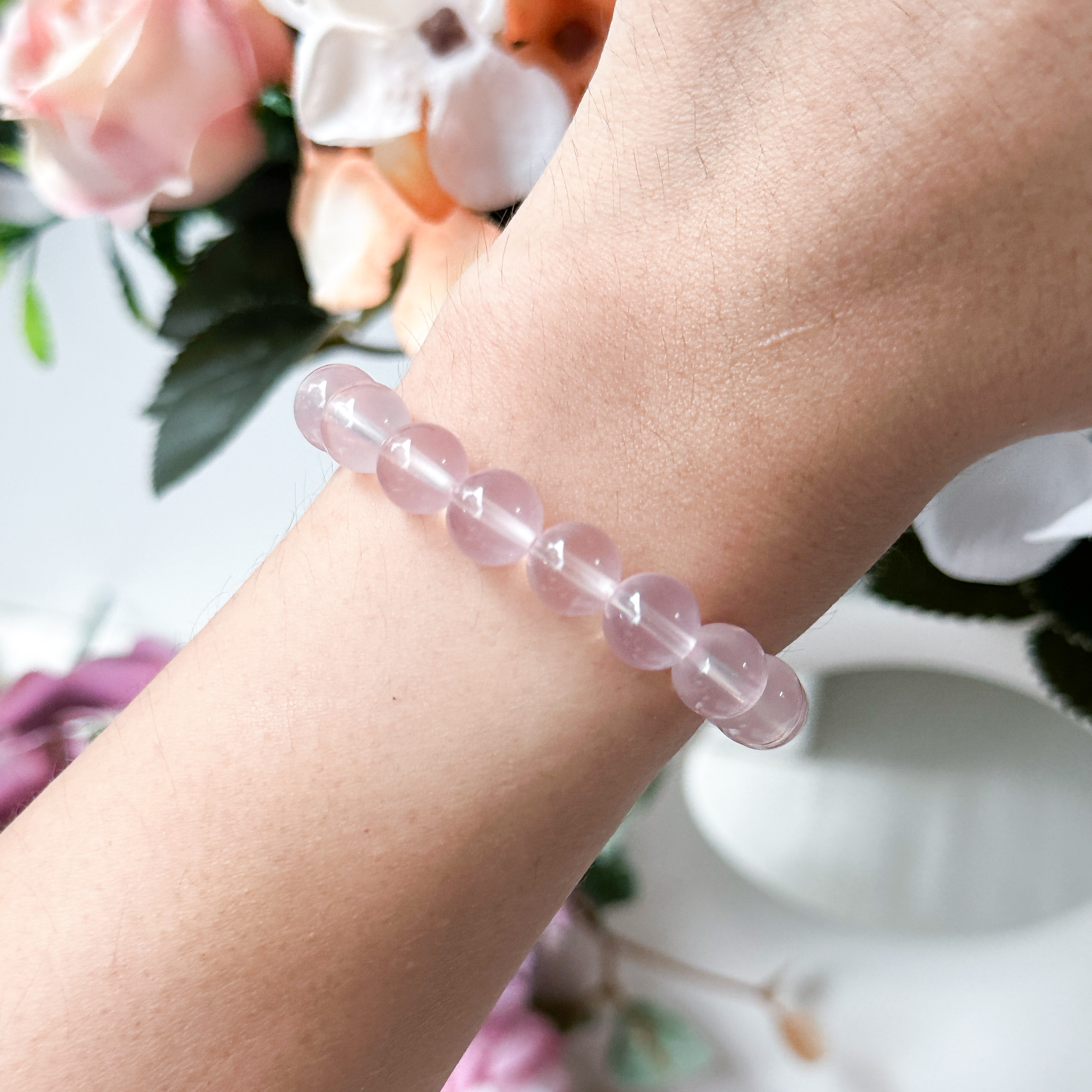 Star Rose Quartz 8-9mm Bracelet (Asterism)