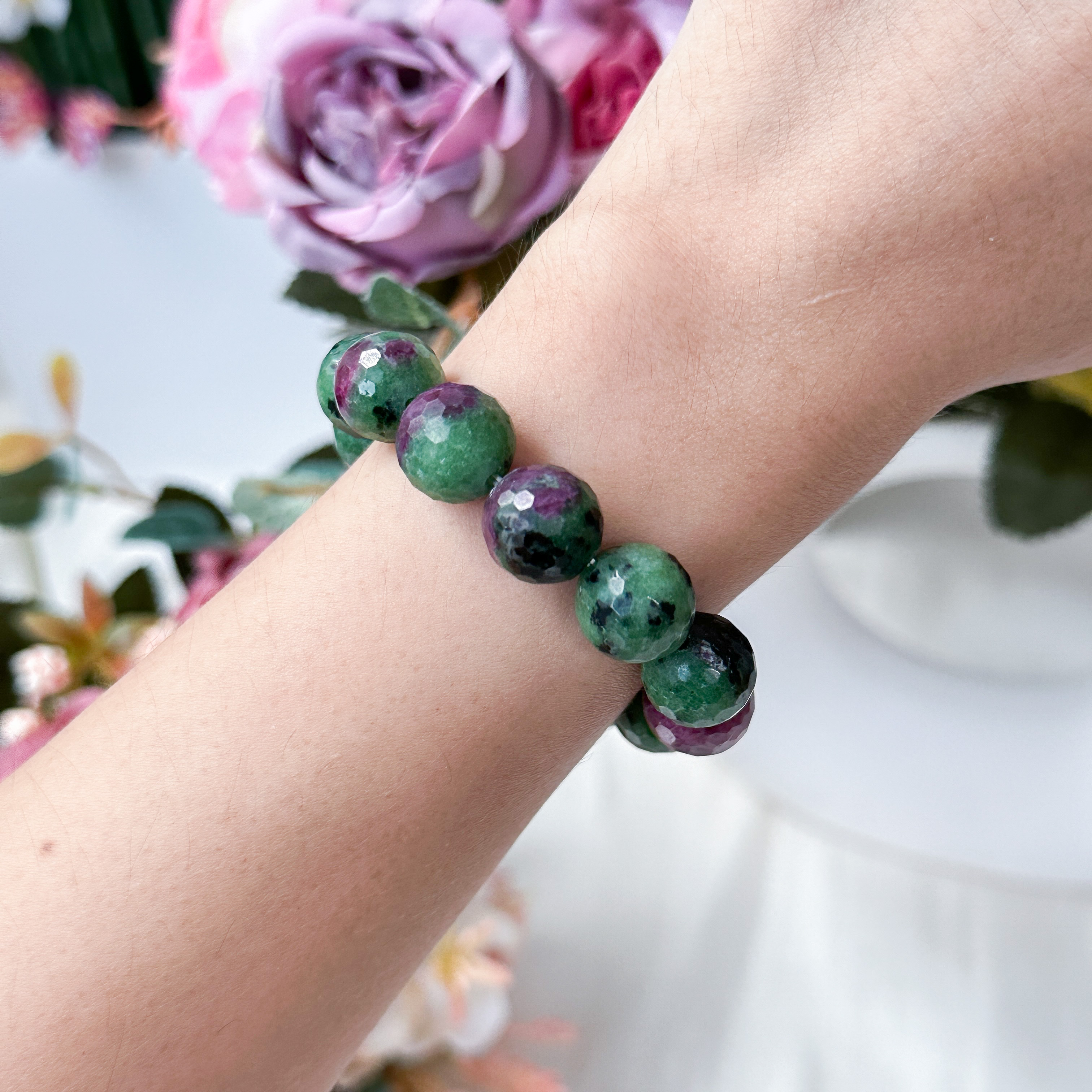 Ruby Zoisite 11-12mm Cut AAA Bracelet