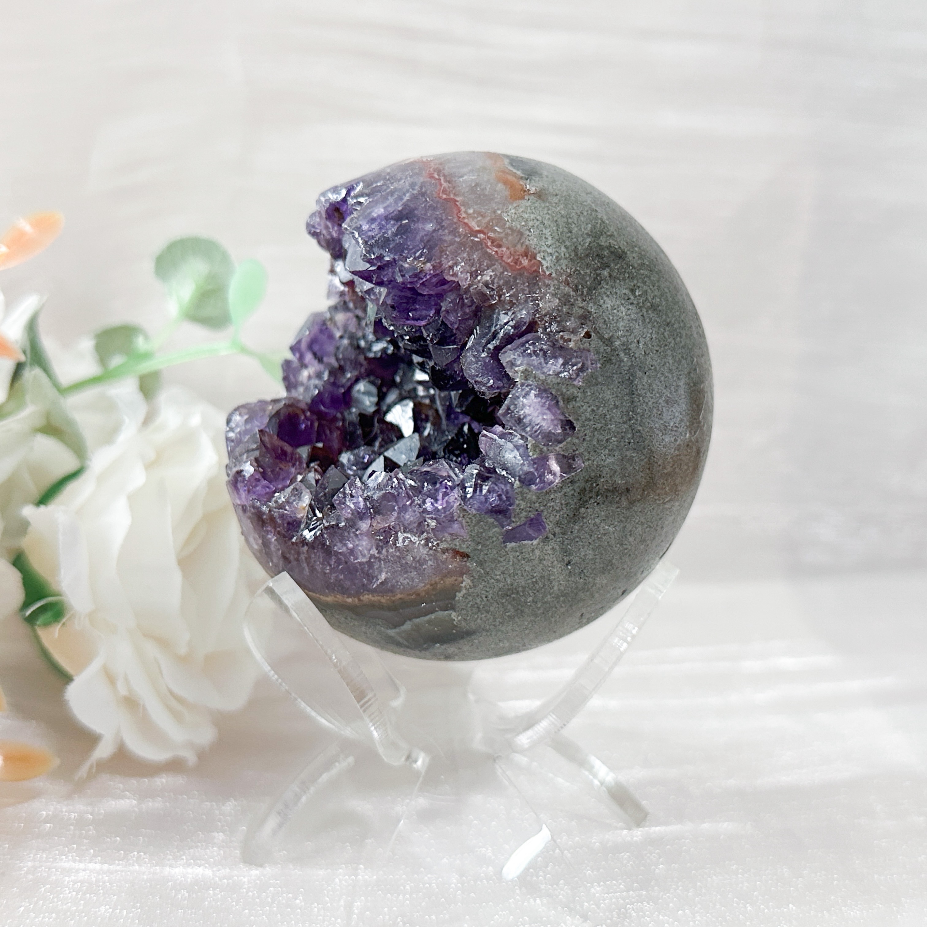 Amethyst Raw Sphere w Sphere Stand