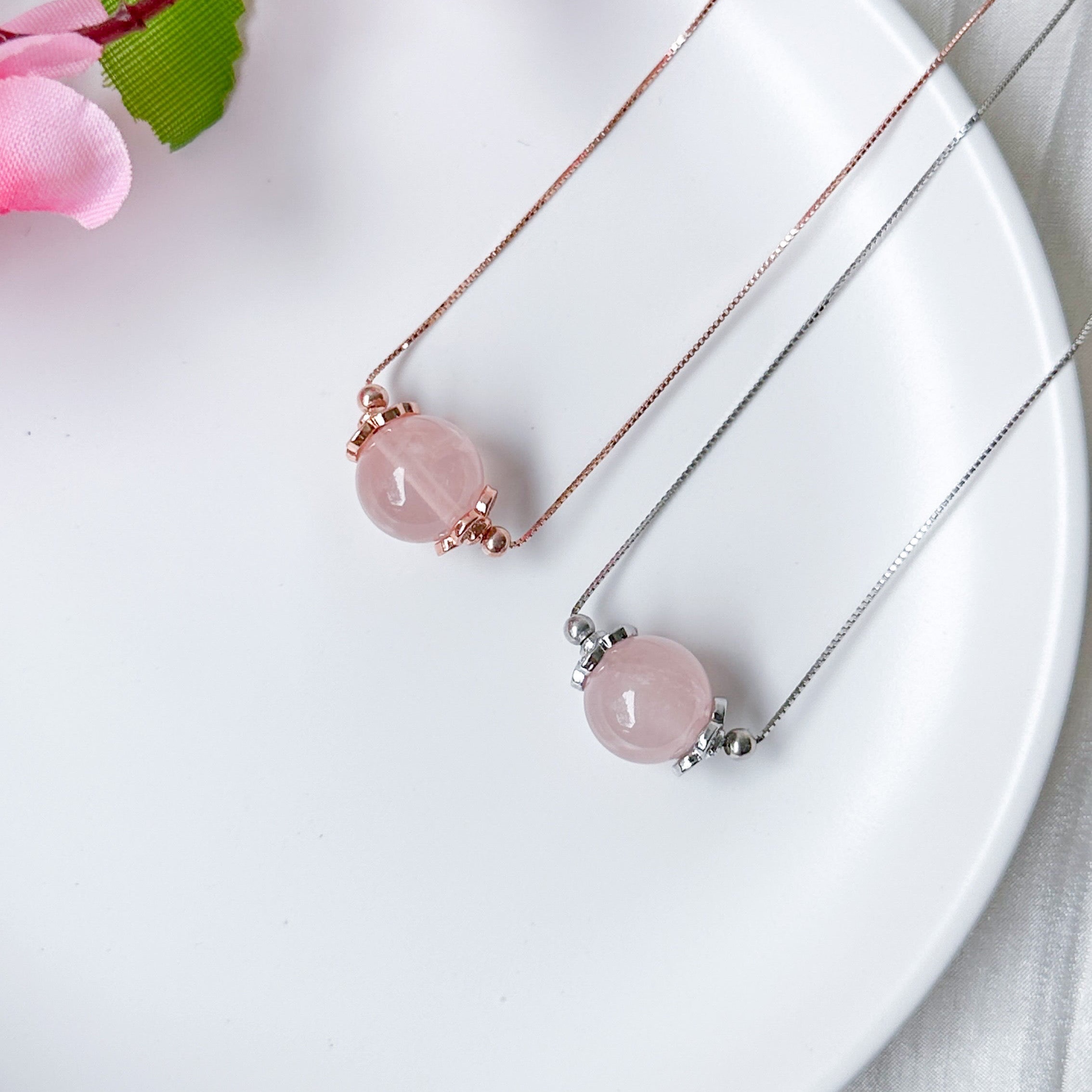 Rose Quartz Solitaire Necklace