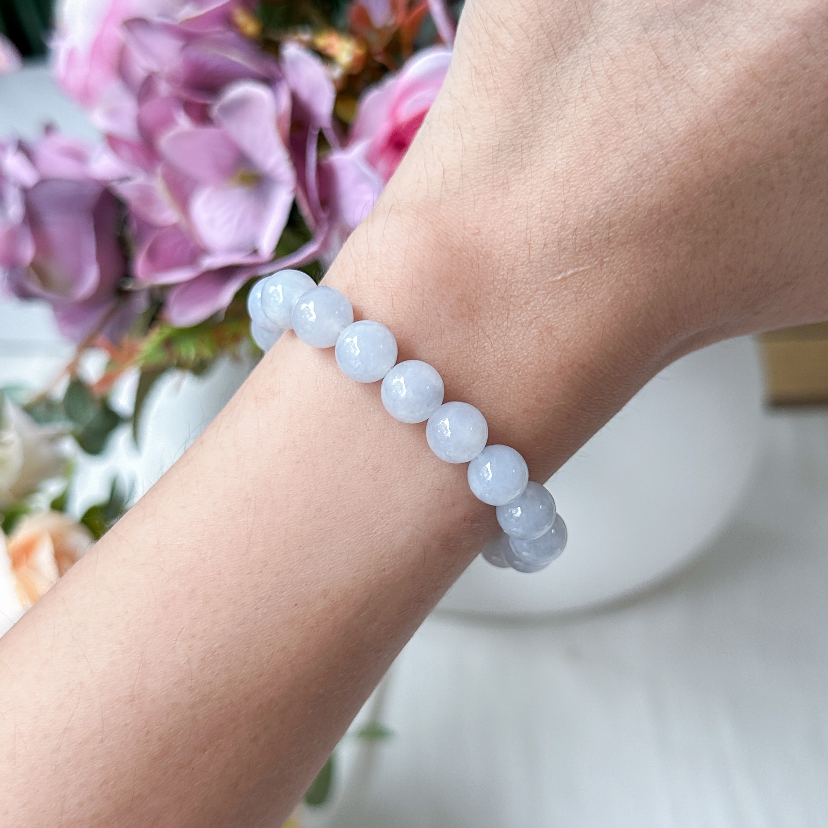 Grade A Lavender Jade 8mm Bracelet