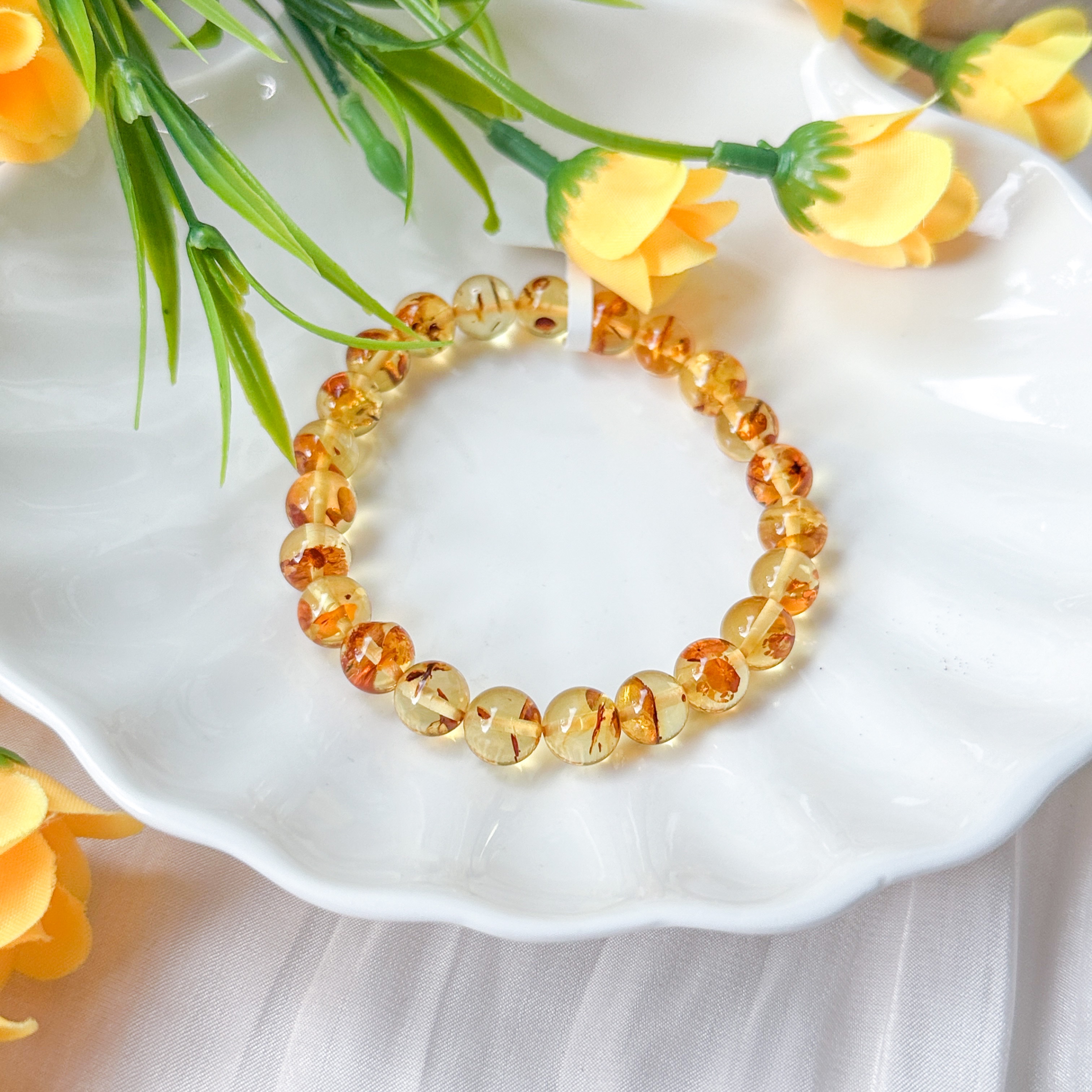 Natural Amber 8+mm AAA Bracelet