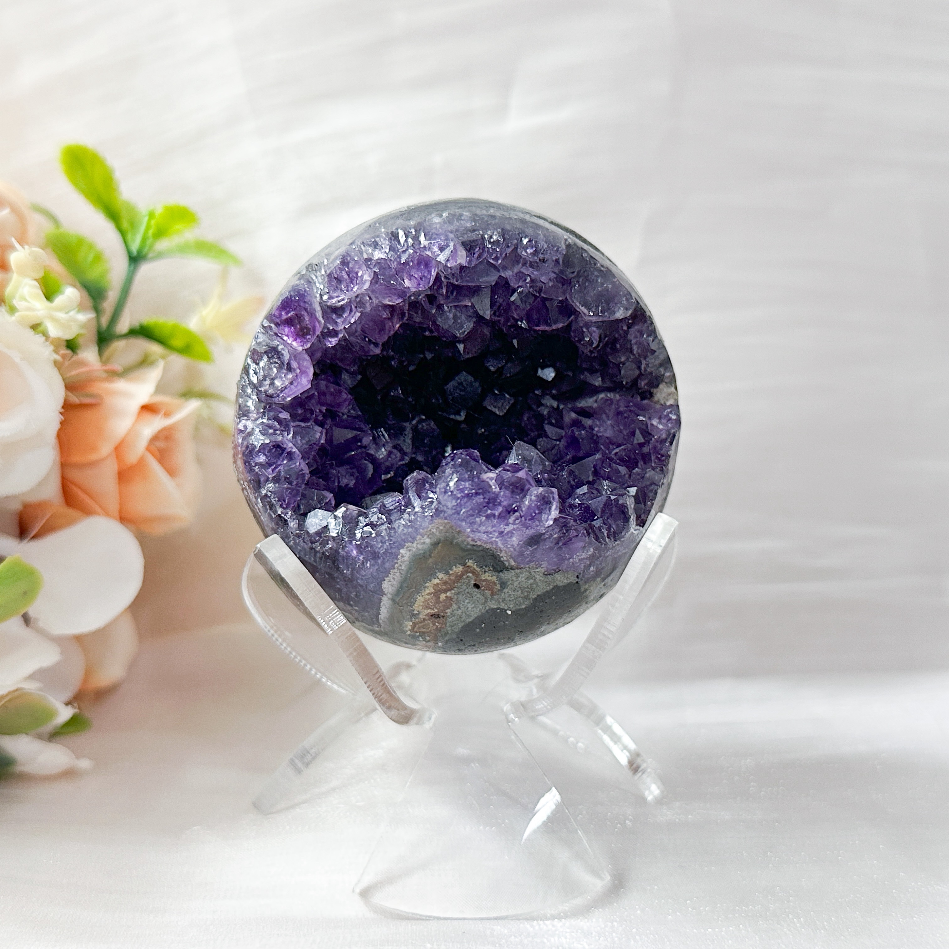 Amethyst Raw Sphere w Sphere Stand