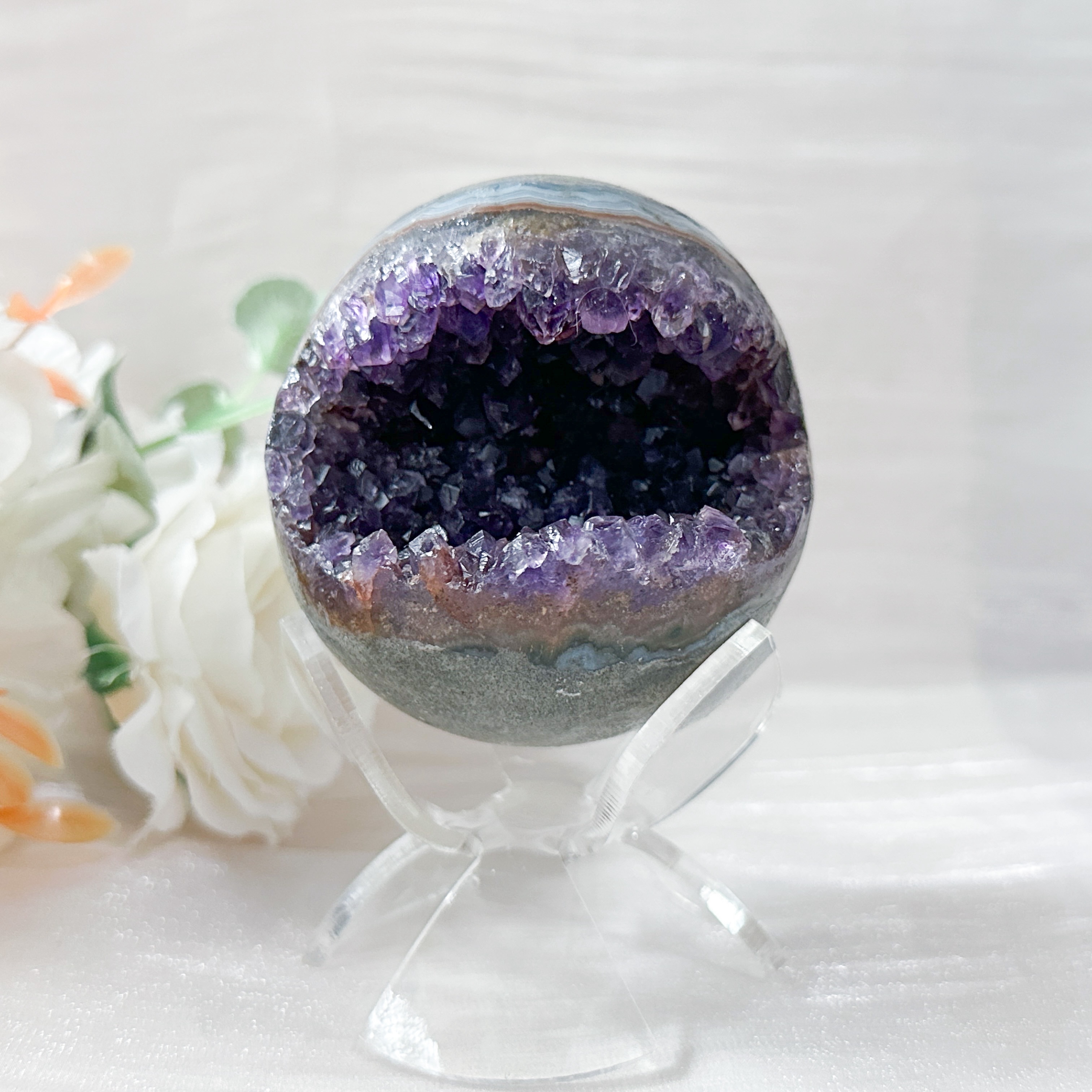 Amethyst Raw Sphere w Sphere Stand
