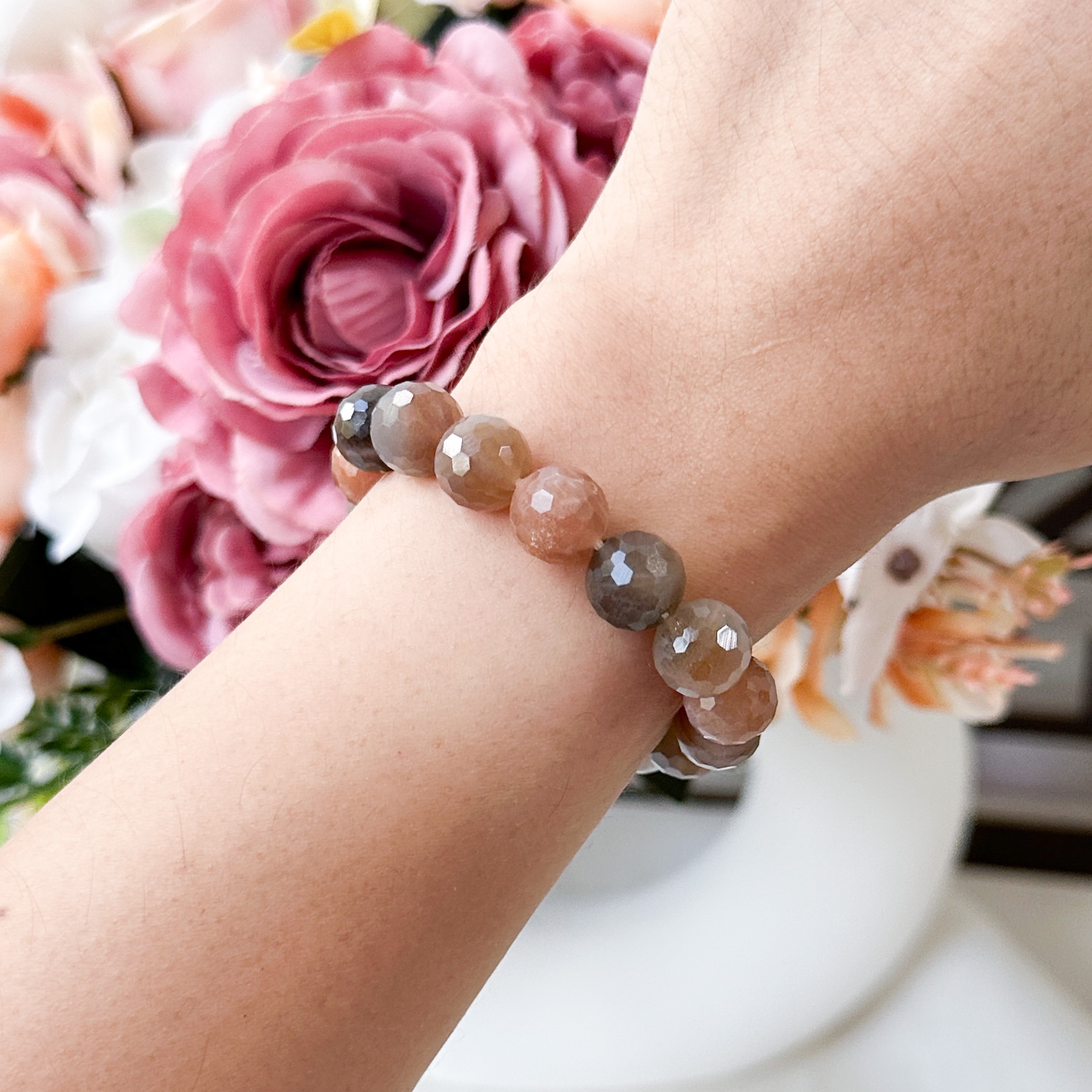 Multi-Colour Moonstone 10mm Cut Bracelet