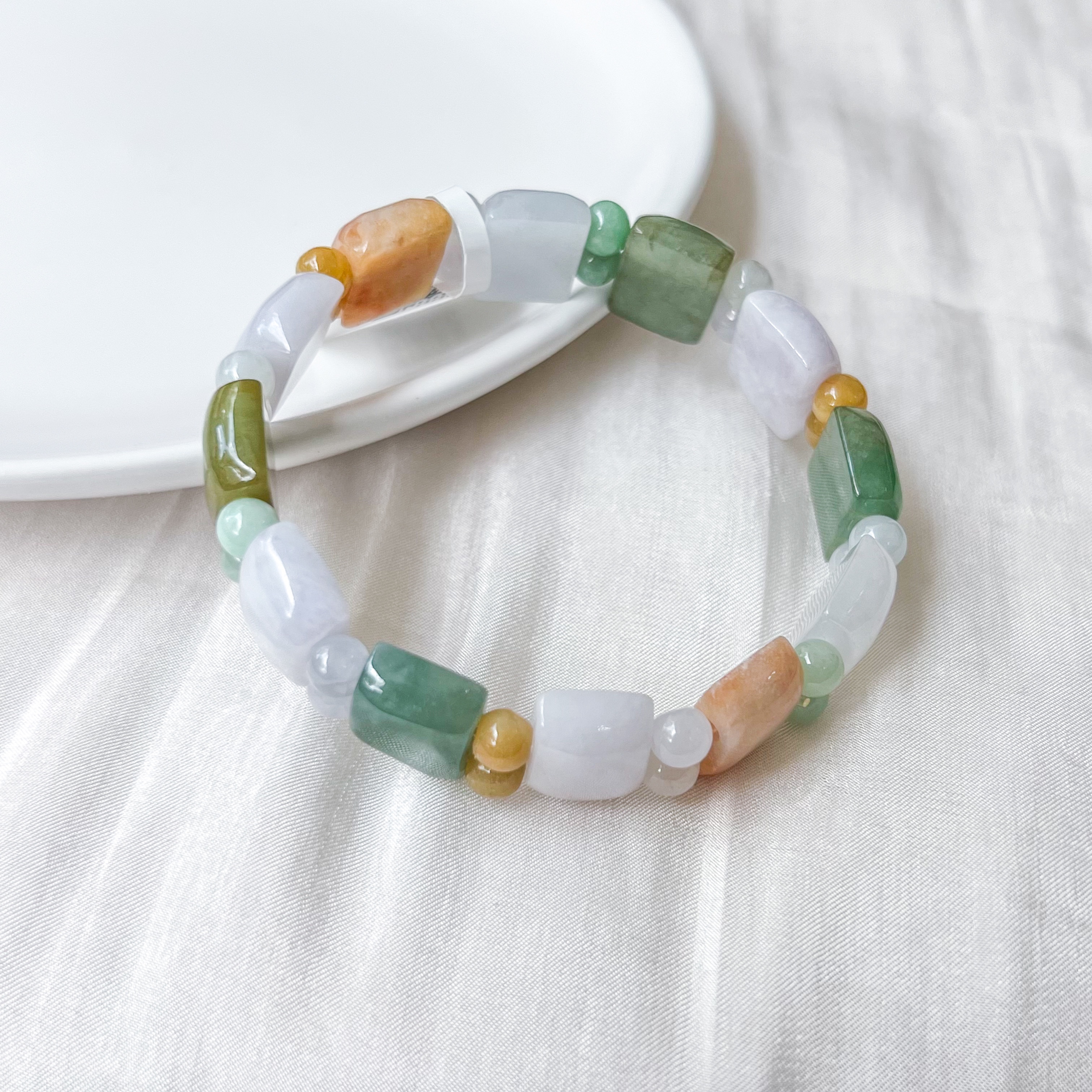 Grade A Multi Colour Jade Rectangular Bracelet