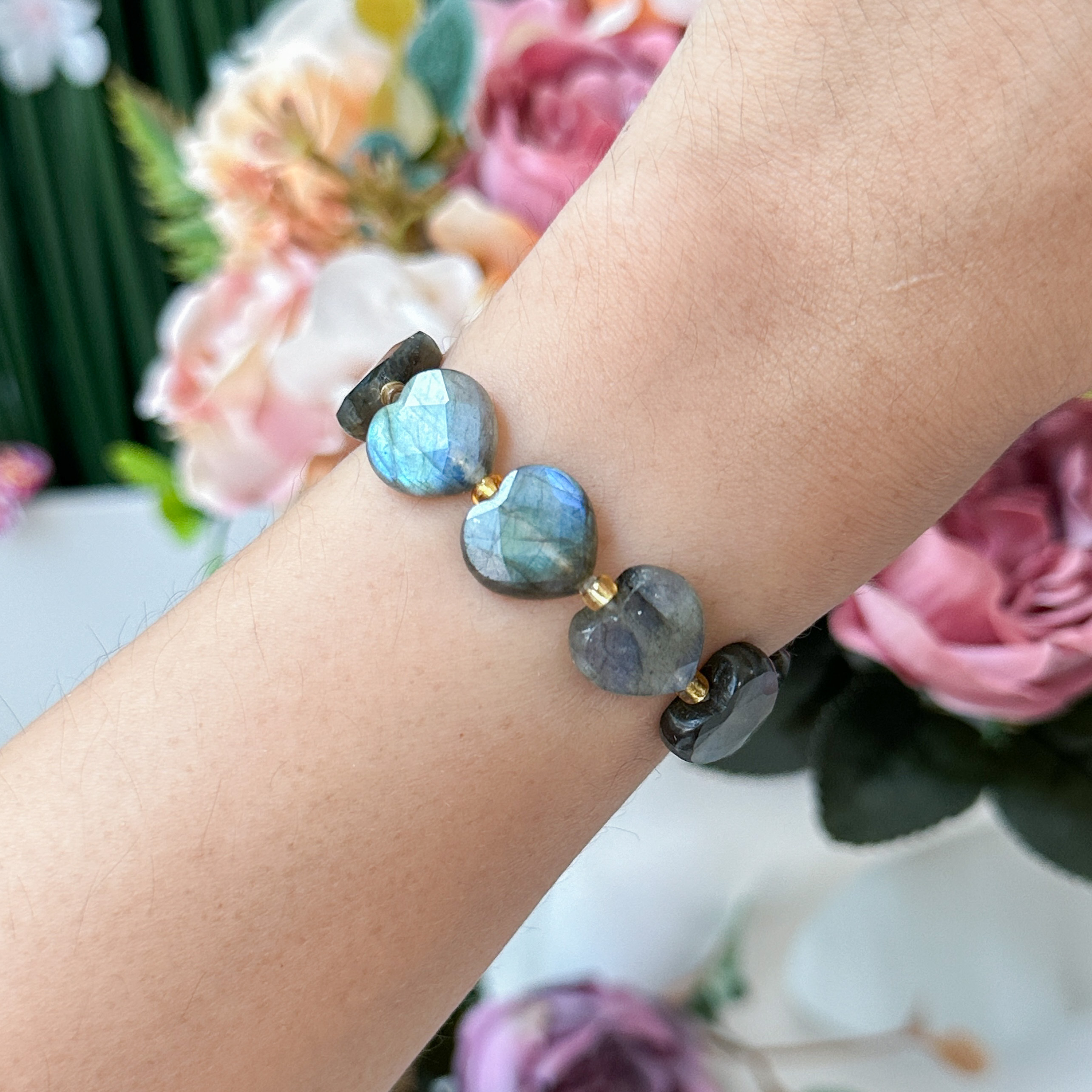 Labradorite Heart Bracelet