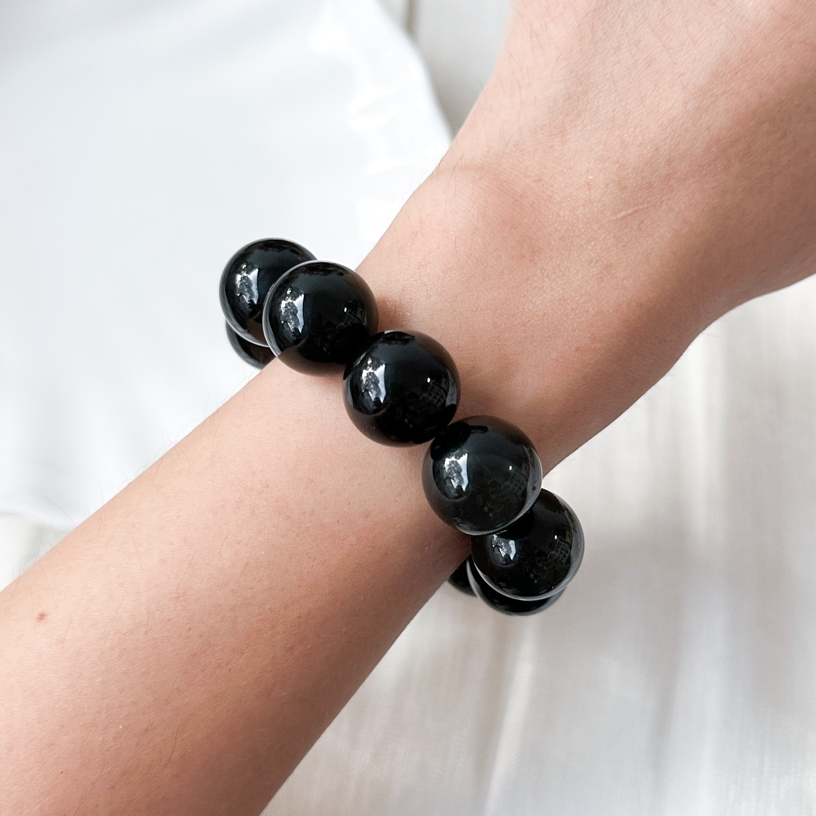Obsidian 16mm Round Bracelet
